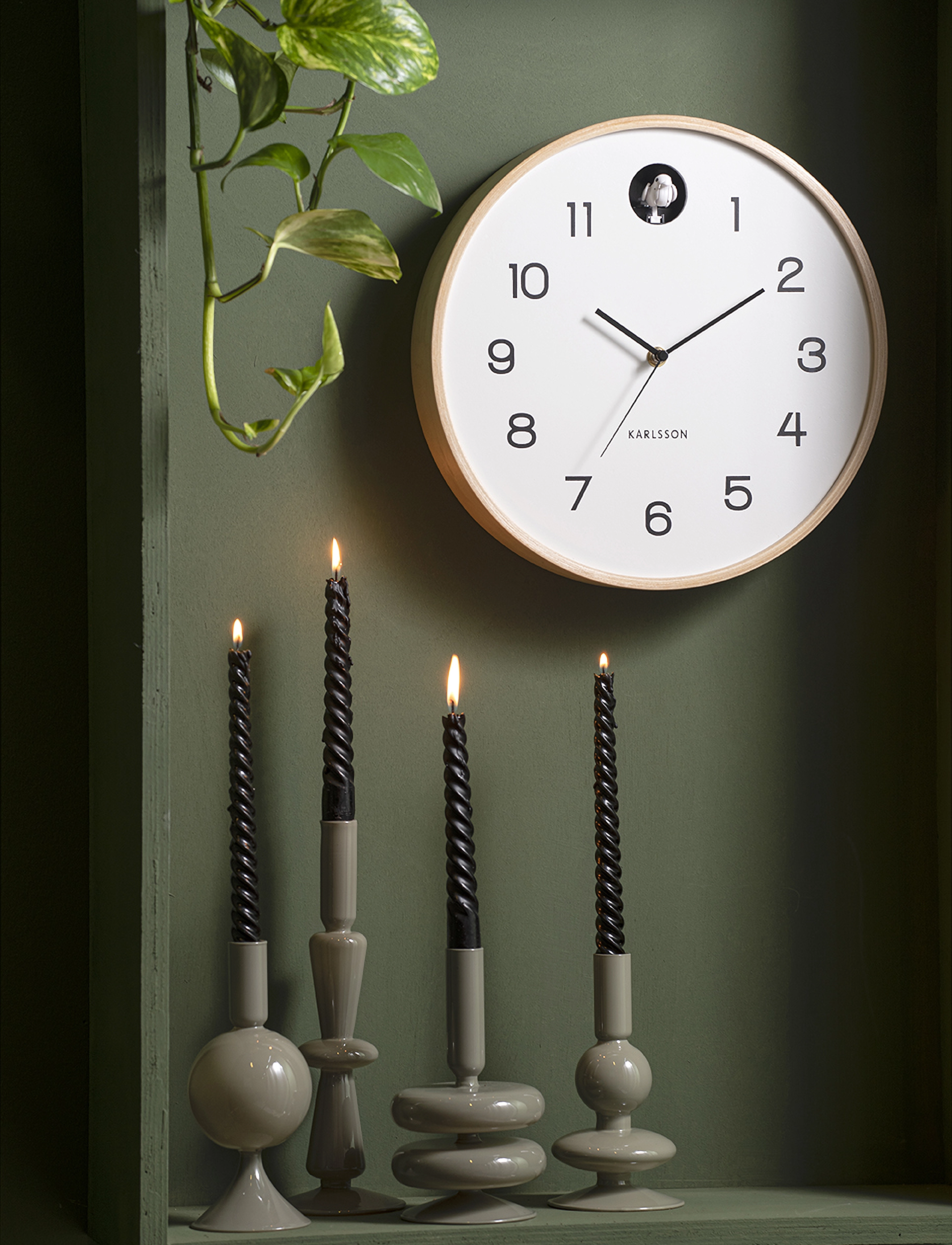 KARLSSON - Wall clock Natural Cuckoo birch wood white - white - 3