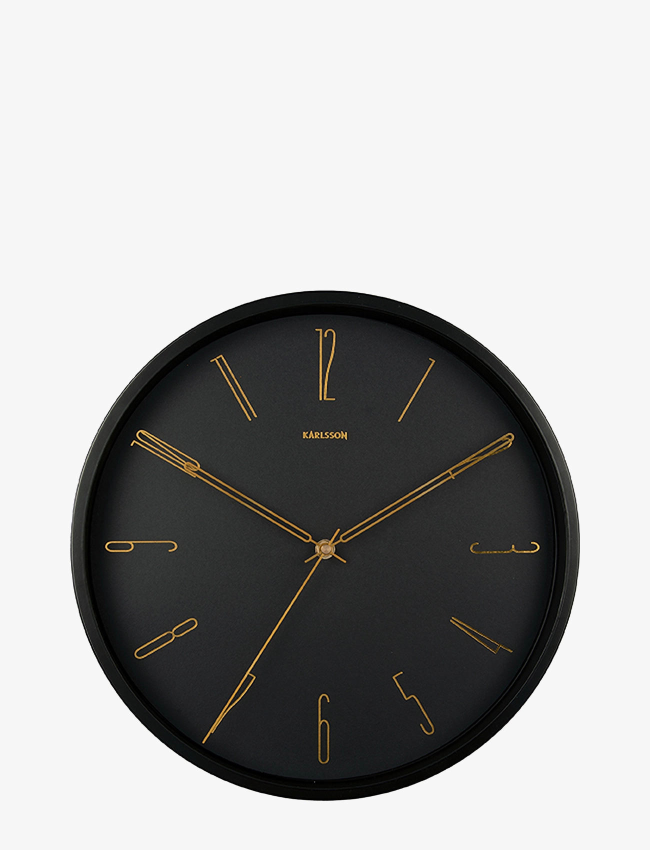 KARLSSON Wall Clock Belle Numbers Metal Black, Vægur, Sort, Str: ONE SIZE