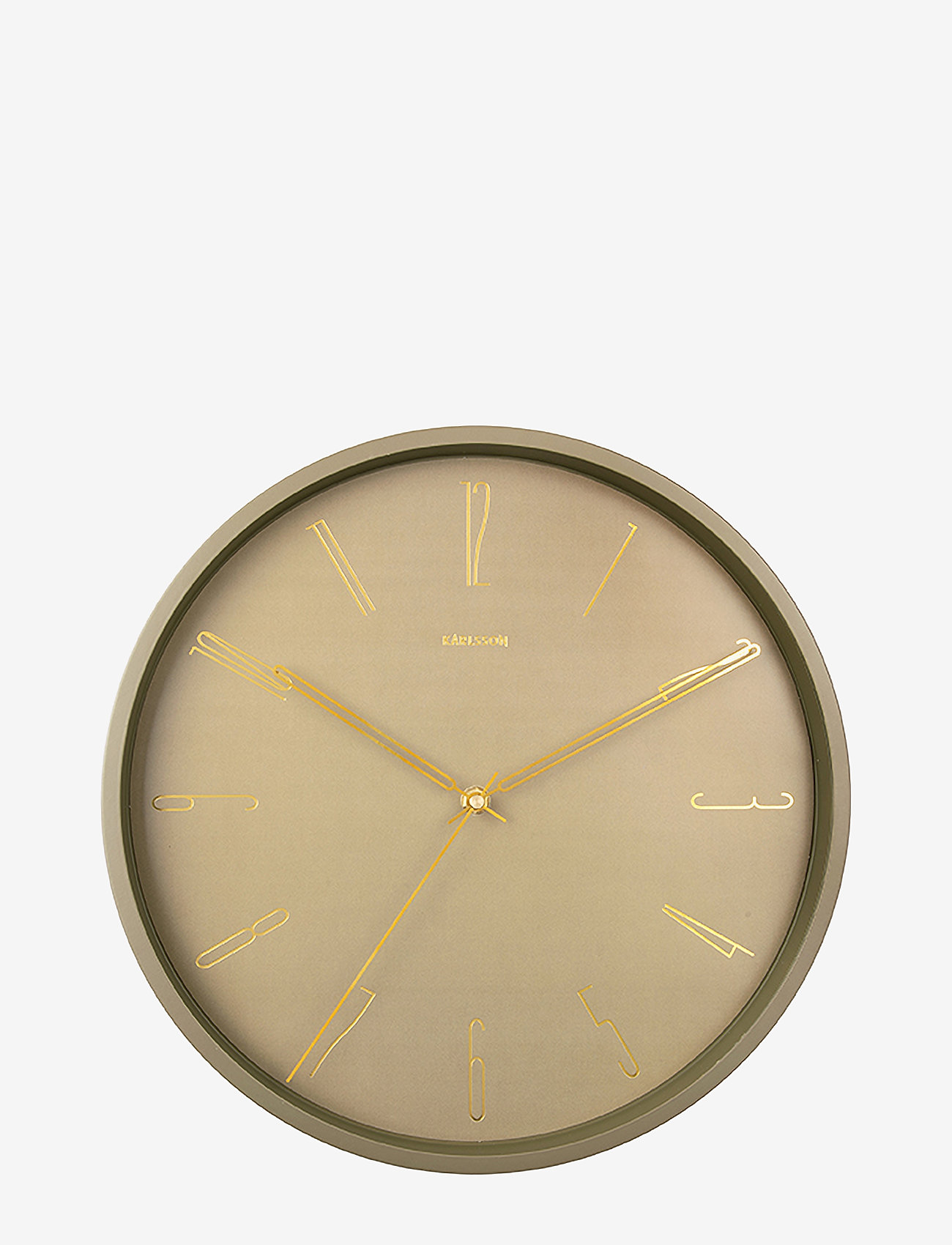 KARLSSON - Wall clock Belle Numbers metal moss green - väggklockor - moss green - 1