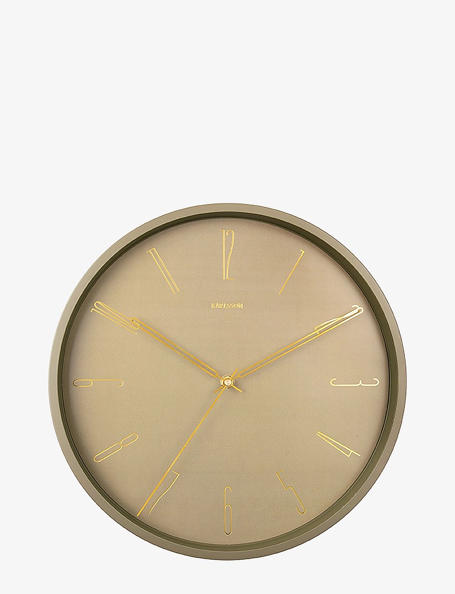 KARLSSON - Wall clock Belle Numbers metal moss green - seinakellad - moss green - 1