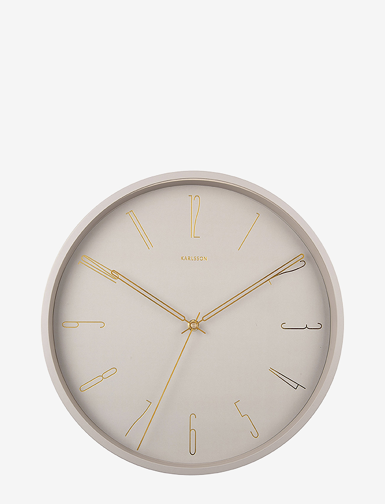 KARLSSON - Wall clock Belle Numbers metal warm grey - wall clocks - warm grey - 1