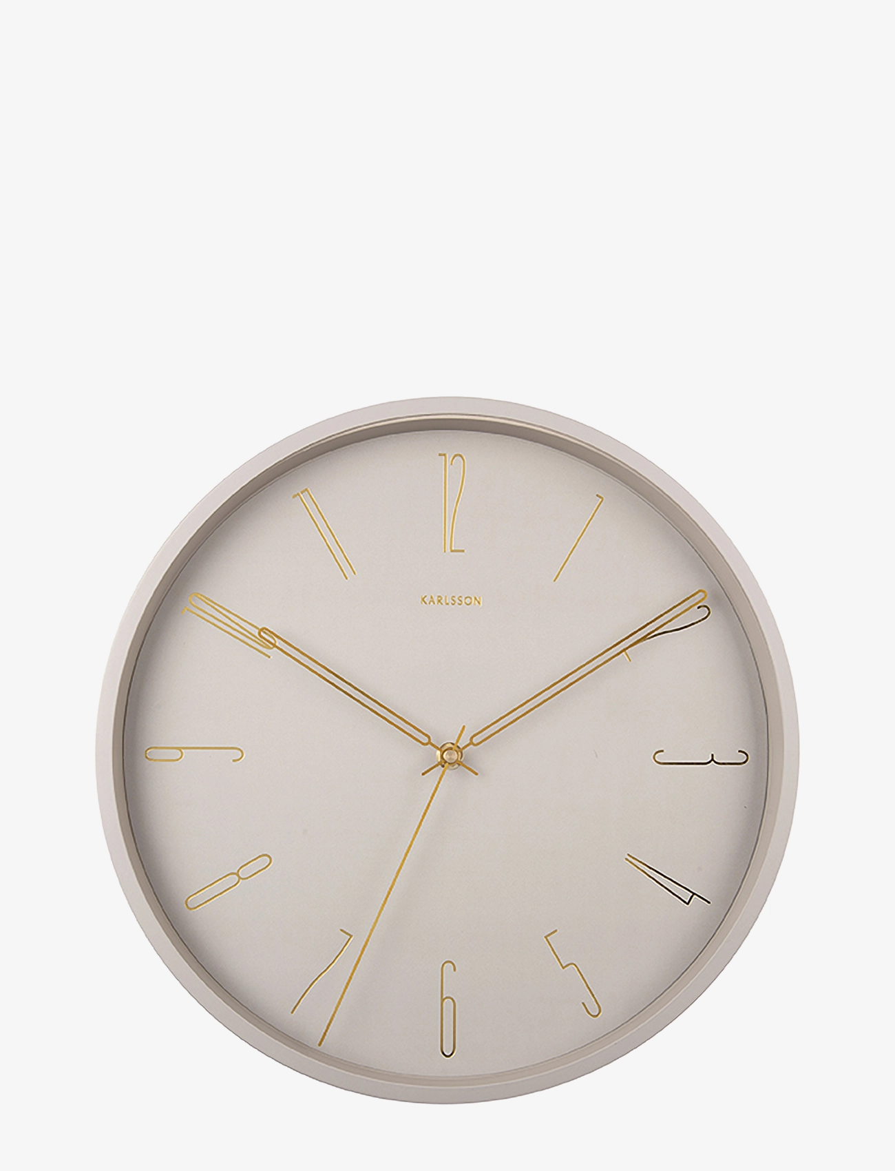 KARLSSON Wall clock Belle Numbers metal warm grey - Ure - WARM GREY / grey