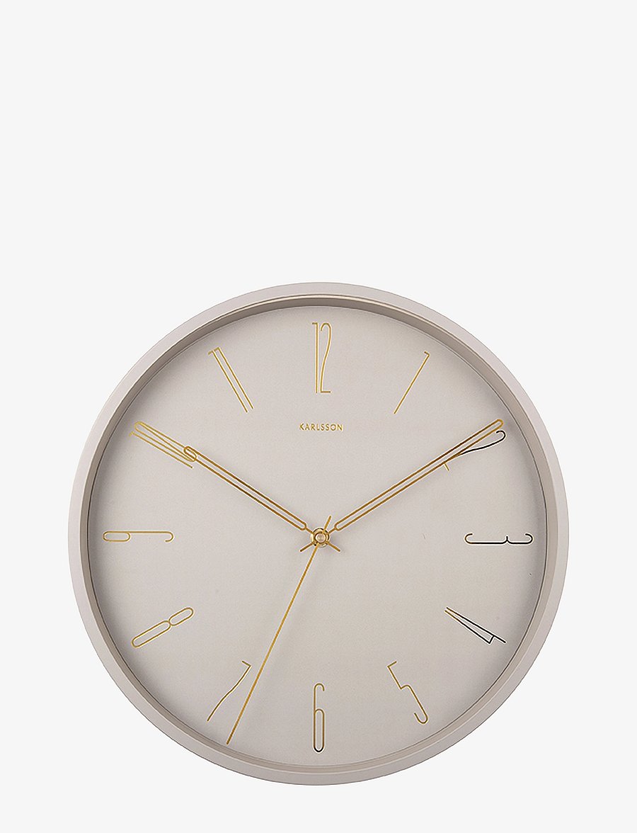KARLSSON - Wall clock Belle Numbers metal warm grey - wanduhren - warm grey - 1