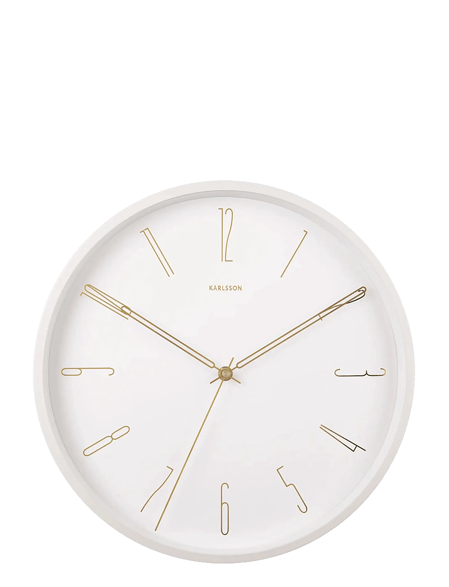 KARLSSON - Wall clock Belle Numbers metal white - wanduhren - white - 1