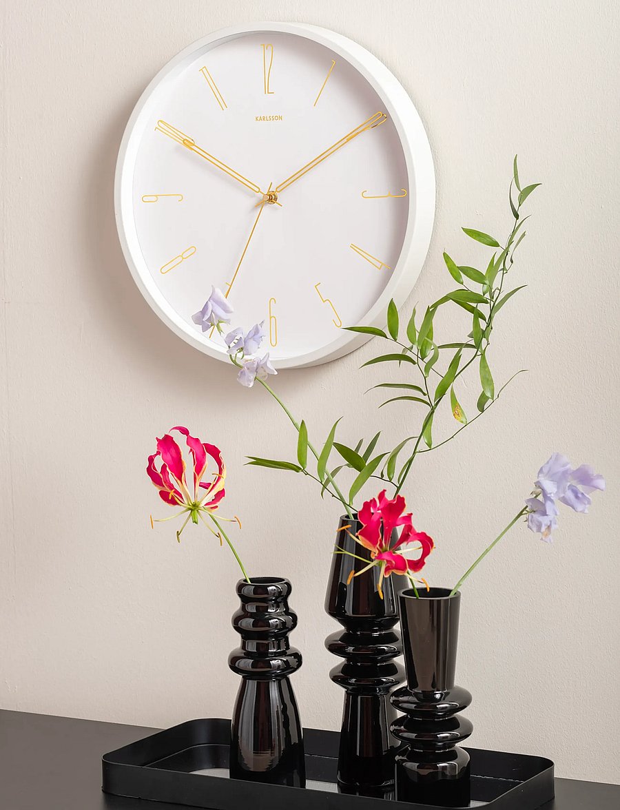 KARLSSON - Wall clock Belle Numbers metal white - wanduhren - white - 0