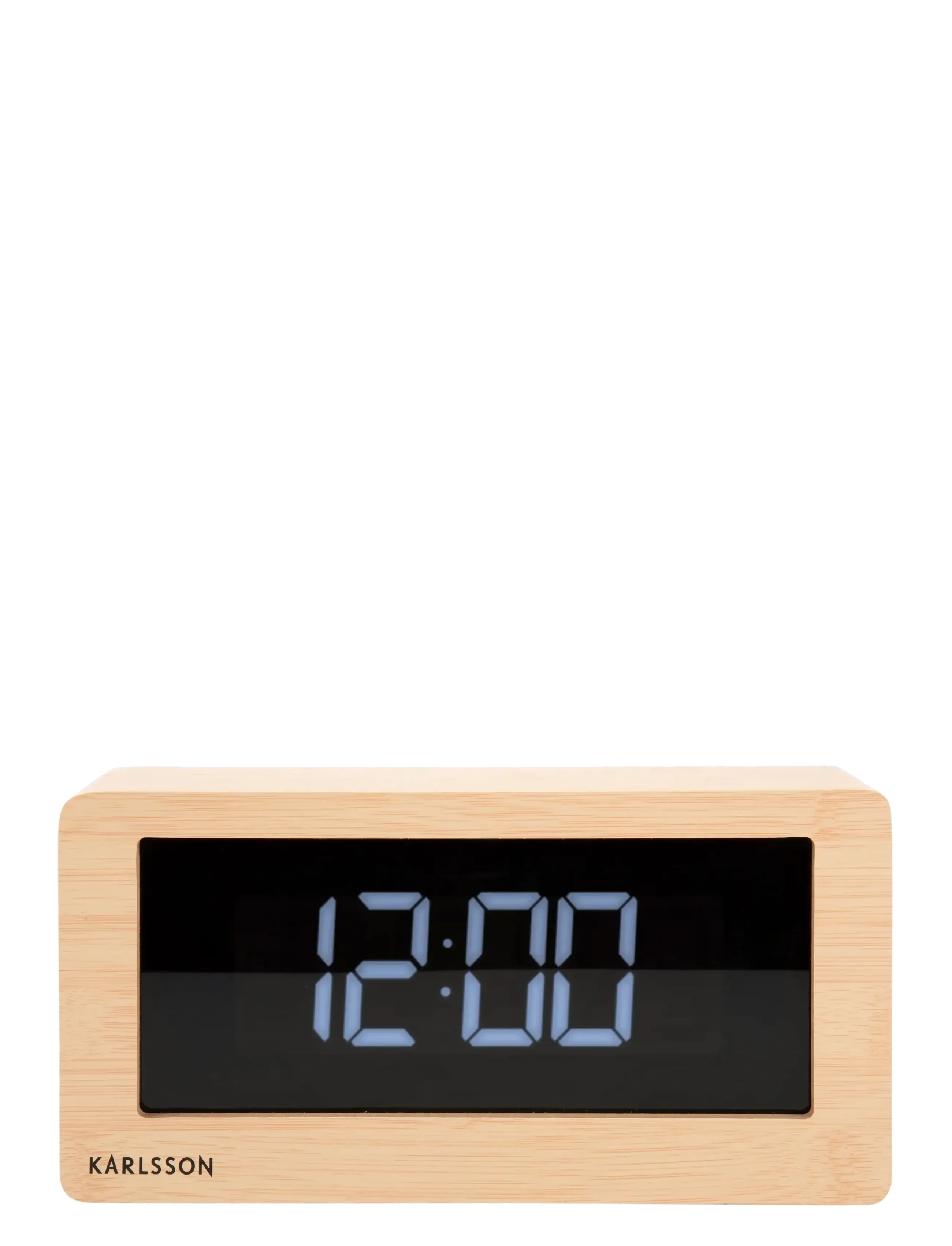KARLSSON Table Clock Boxed Led Light Wood Veneer, Kamin- og bordur, Str: H 12.5CM