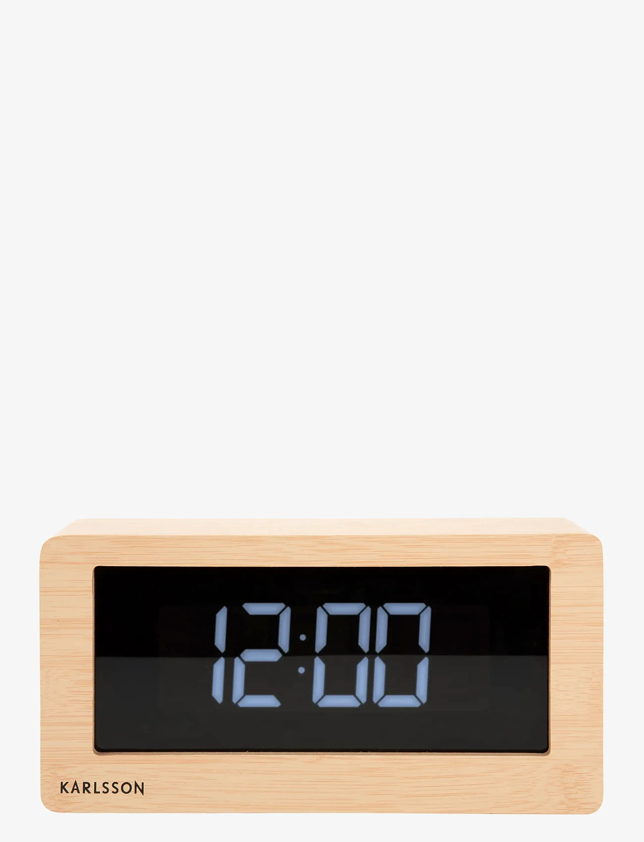 KARLSSON - Table clock Boxed LED light wood veneer - tischuhren - light wood - 1