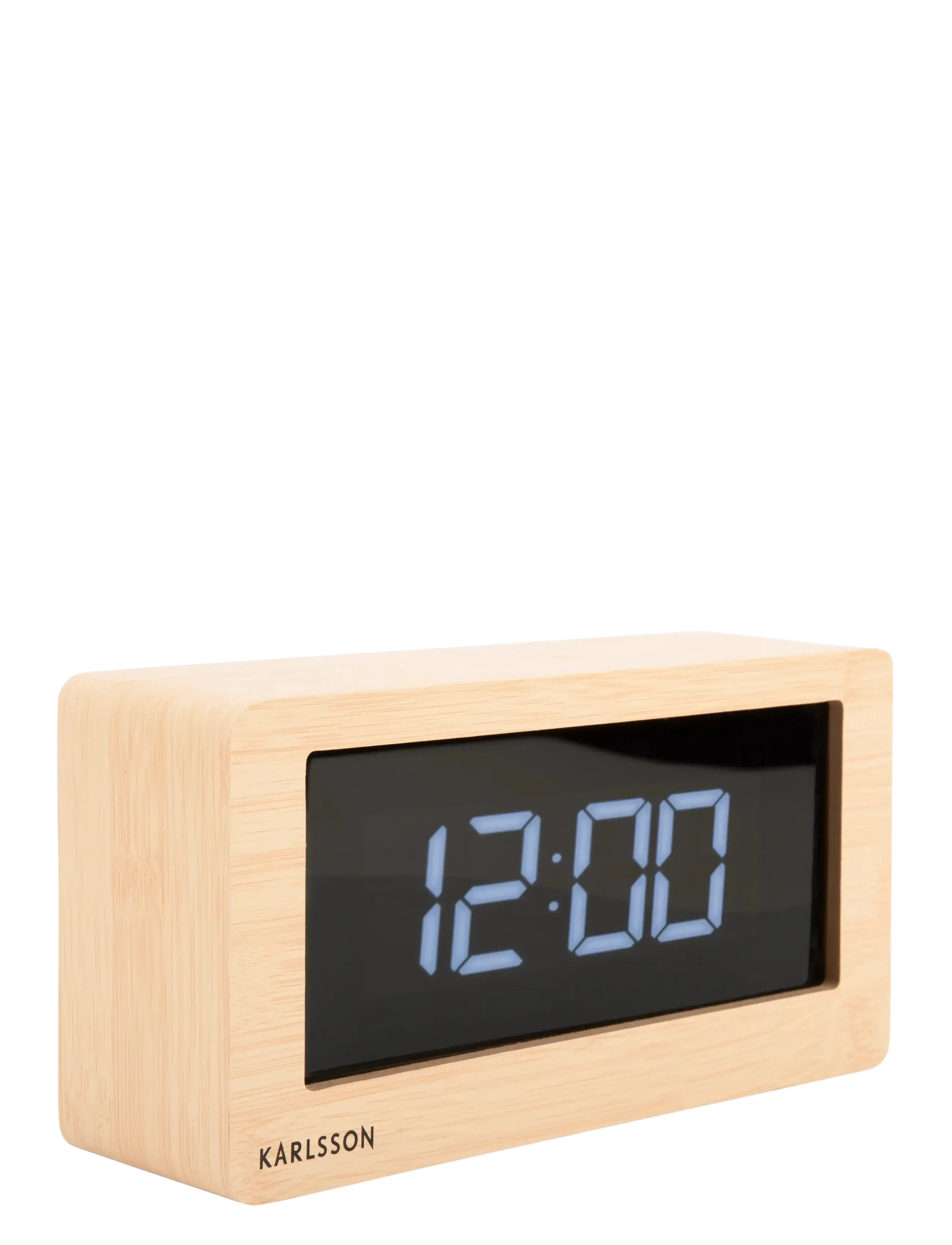 KARLSSON - Table clock Boxed LED light wood veneer - bordure - light wood - 2