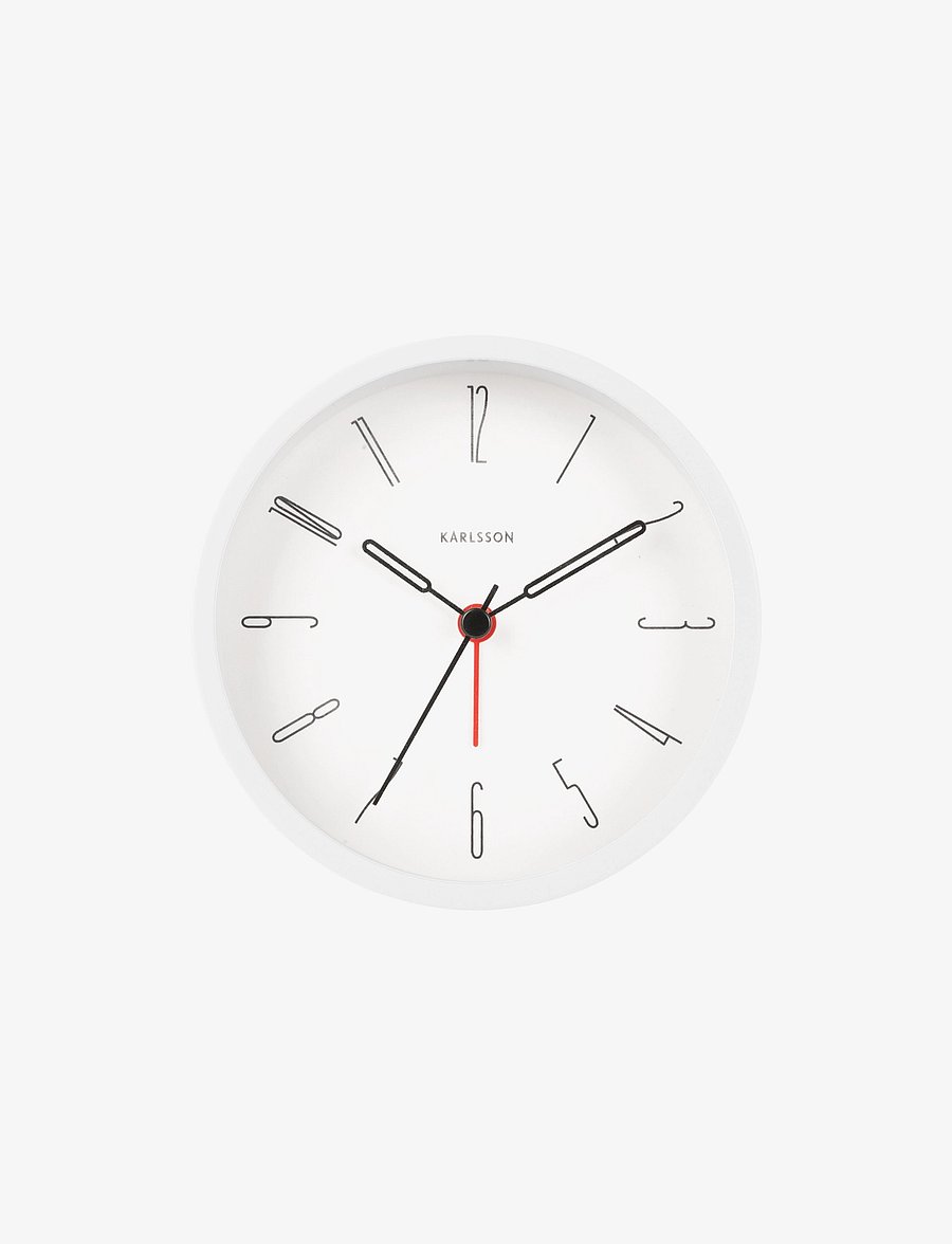 KARLSSON - Alarm clock Belle Numbers iron white - Äratuskellad - white - 1