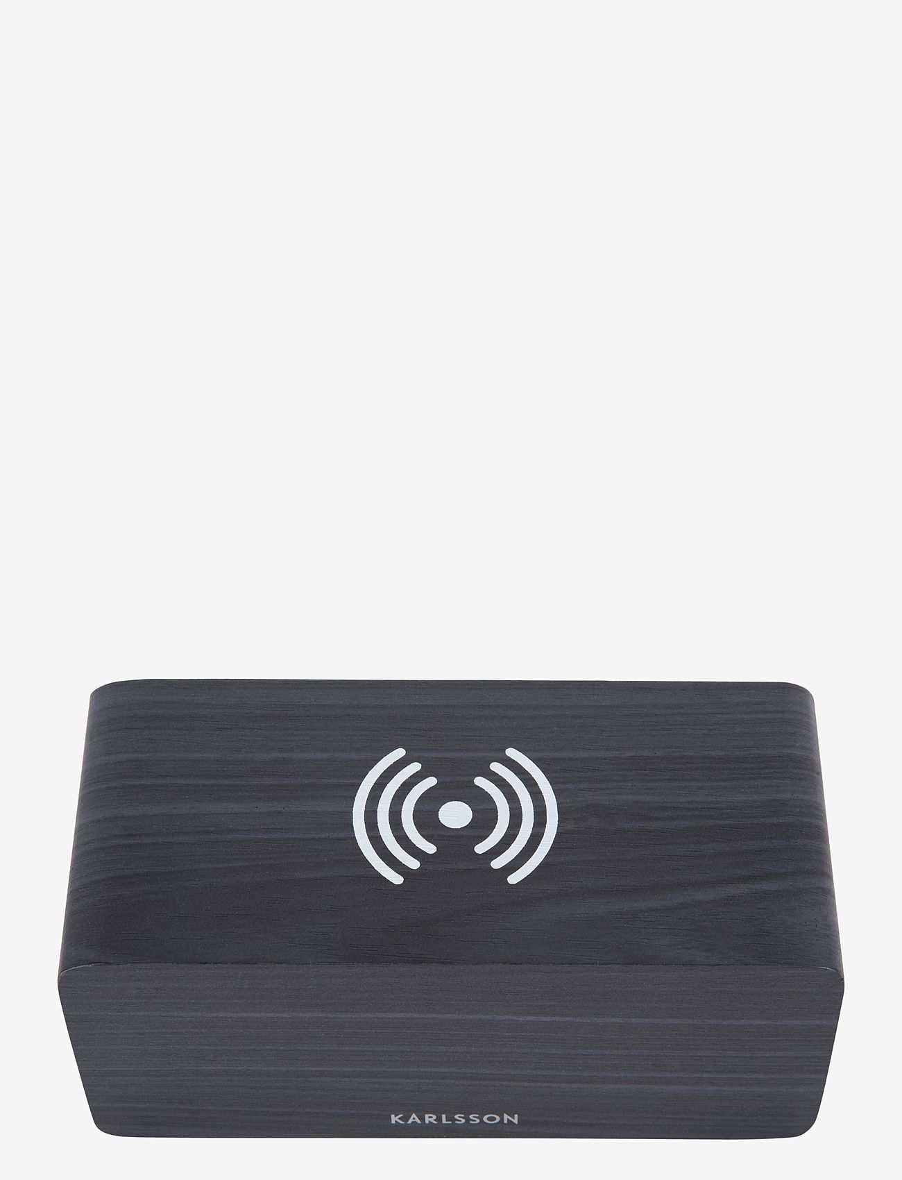 KARLSSON - Alarm clock Block w. phone charger LED black veneer, white LED - vækkeure - black - 3