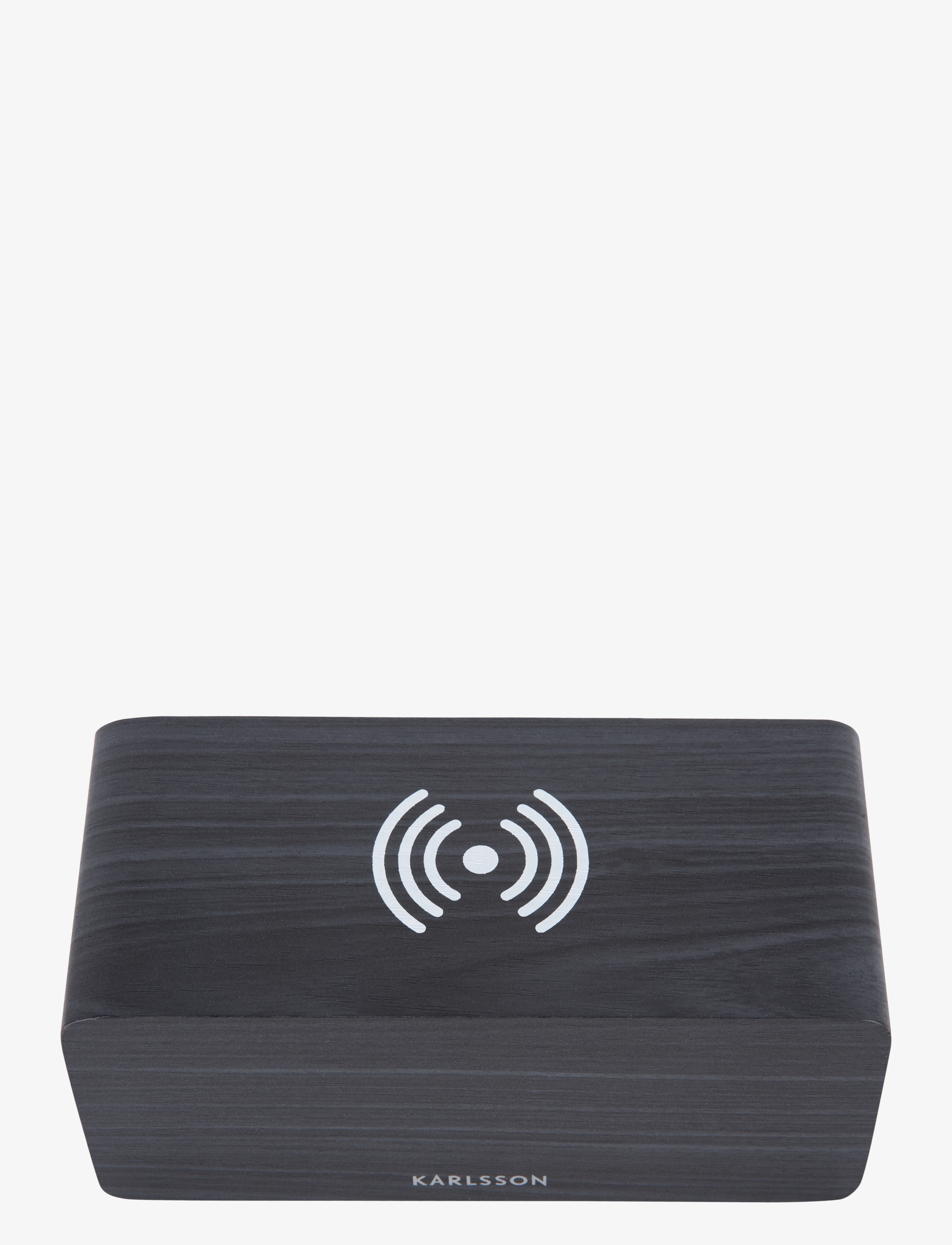 KARLSSON - Alarm clock Block w. phone charger LED black veneer, white LED - vekjaraklukkur - black - 4
