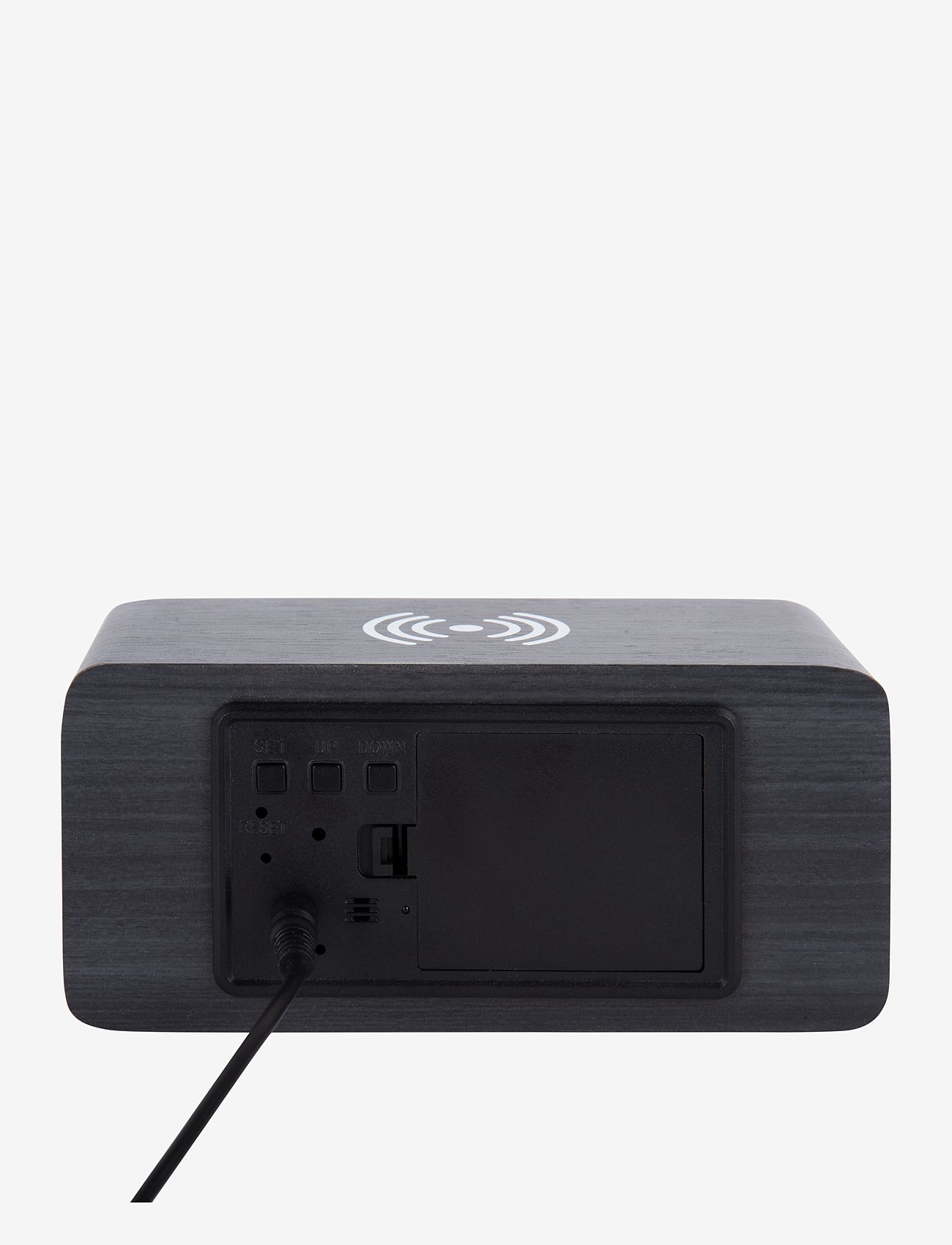 KARLSSON - Alarm clock Block w. phone charger LED black veneer, white LED - vækkeure - black - 4