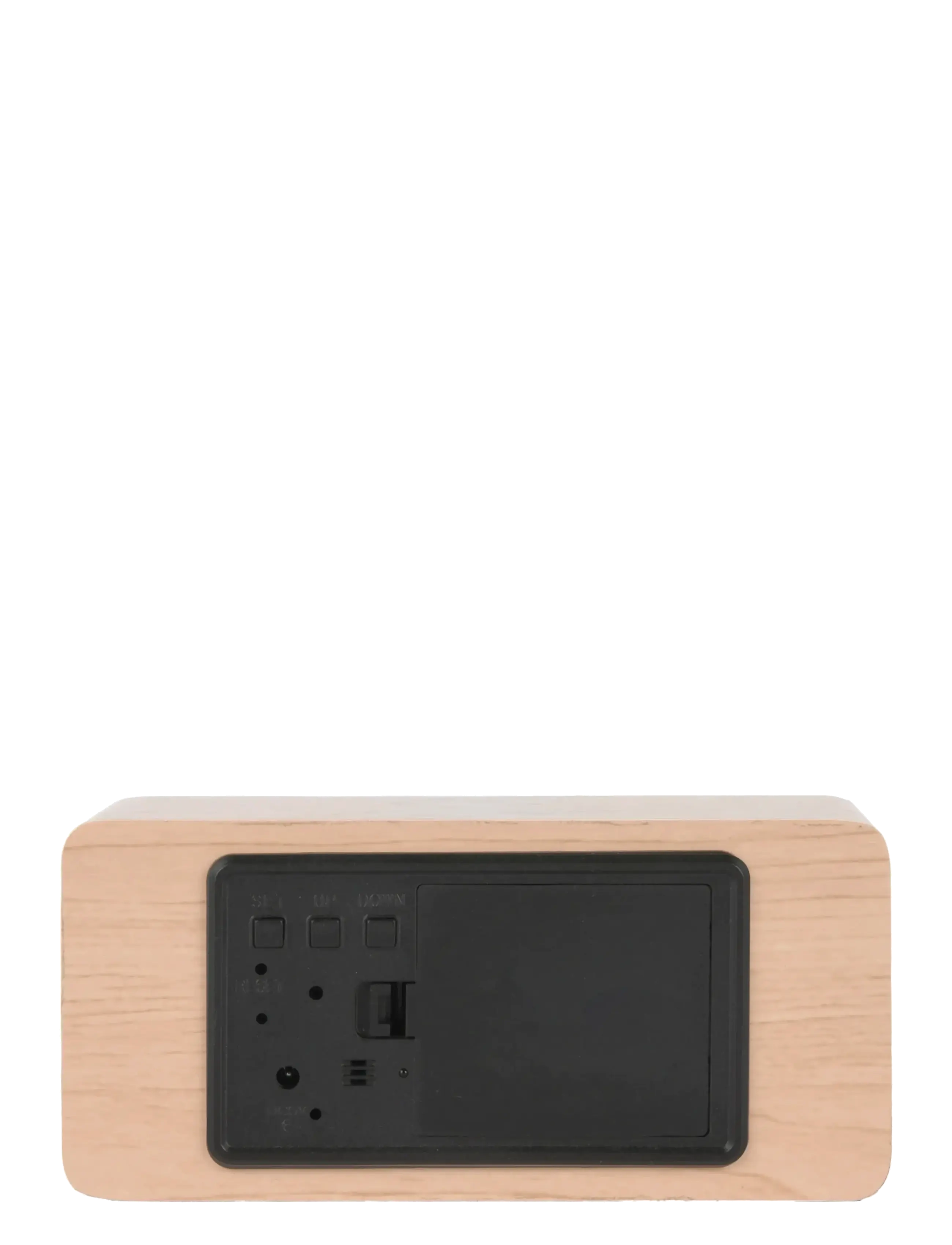 KARLSSON - Alarm clock Block w. phone charger LED light wood veneer, white LED - opladere - light wood veneer - 2