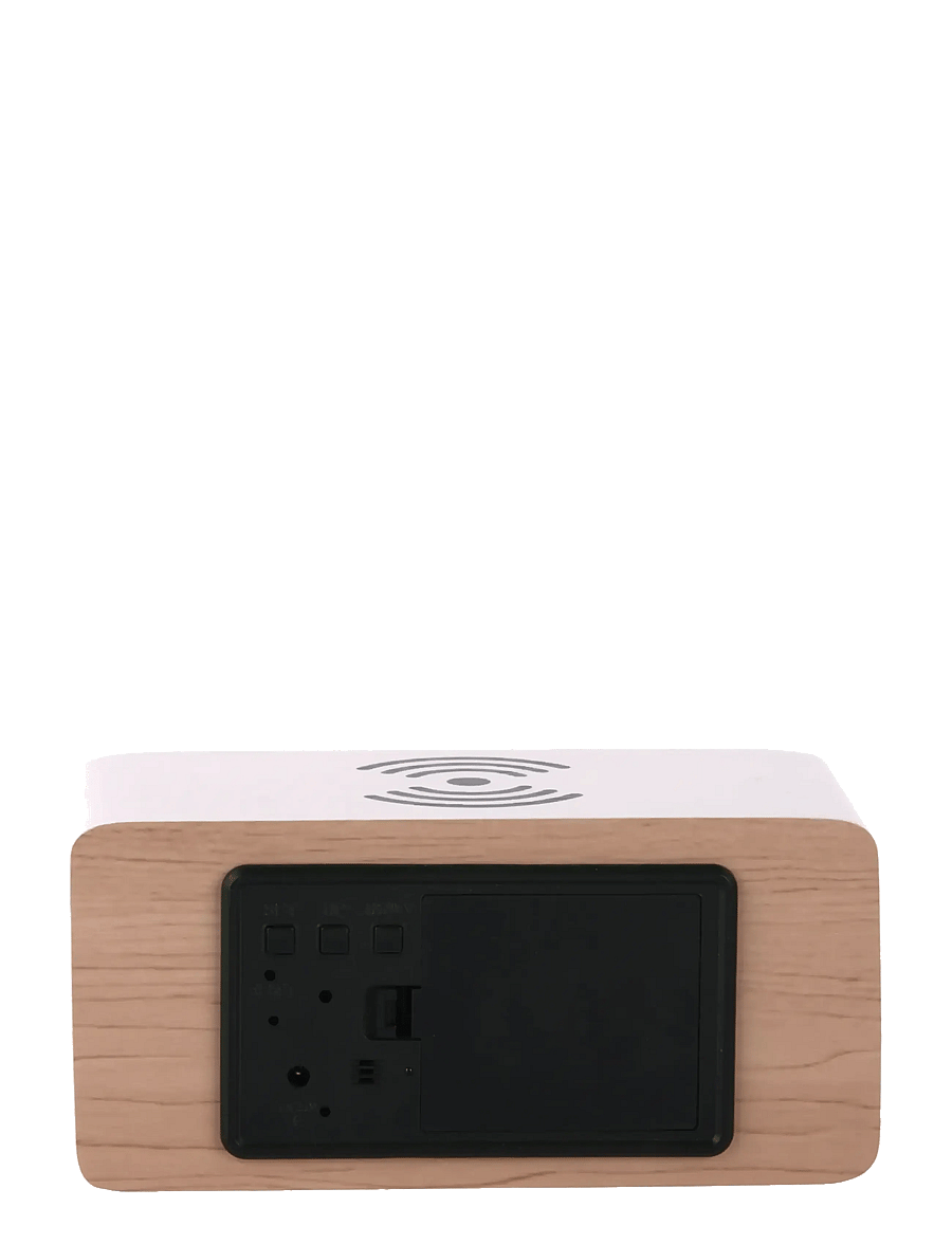 KARLSSON - Alarm clock Block w. phone charger LED white wash veneer, white LED - laadijad - white wash veneer - 2