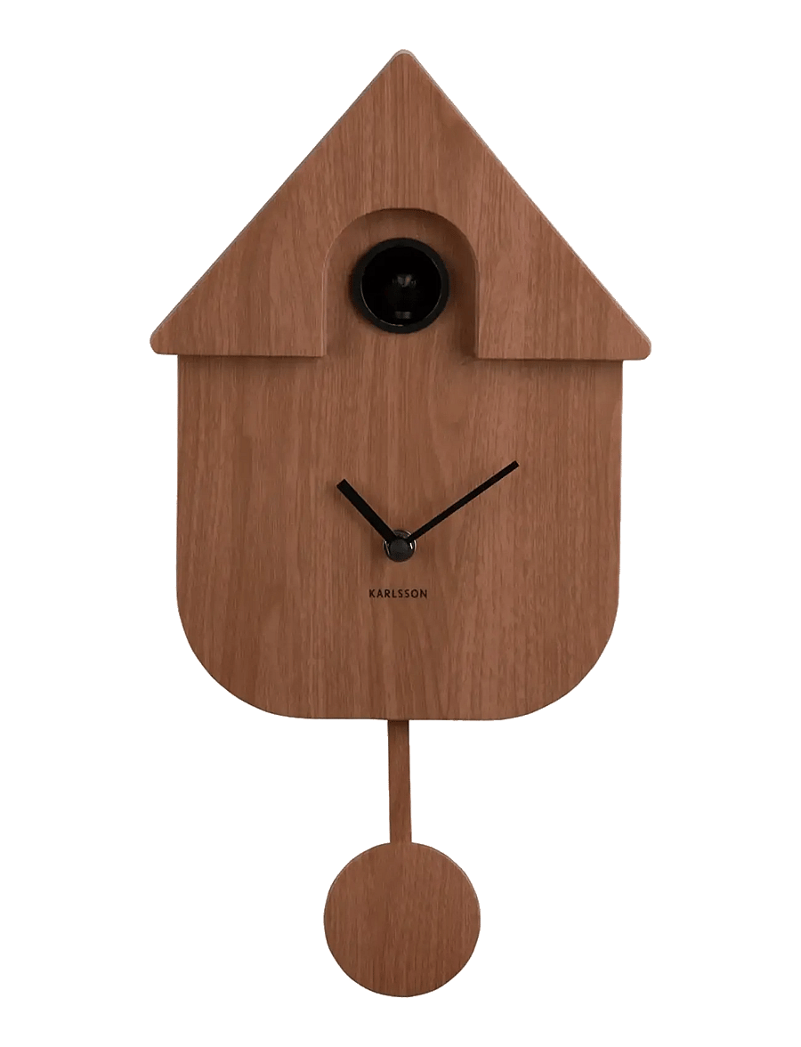 KARLSSON - Wall clock Modern Cuckoo light wood print - wanduhren - dark wood - 2
