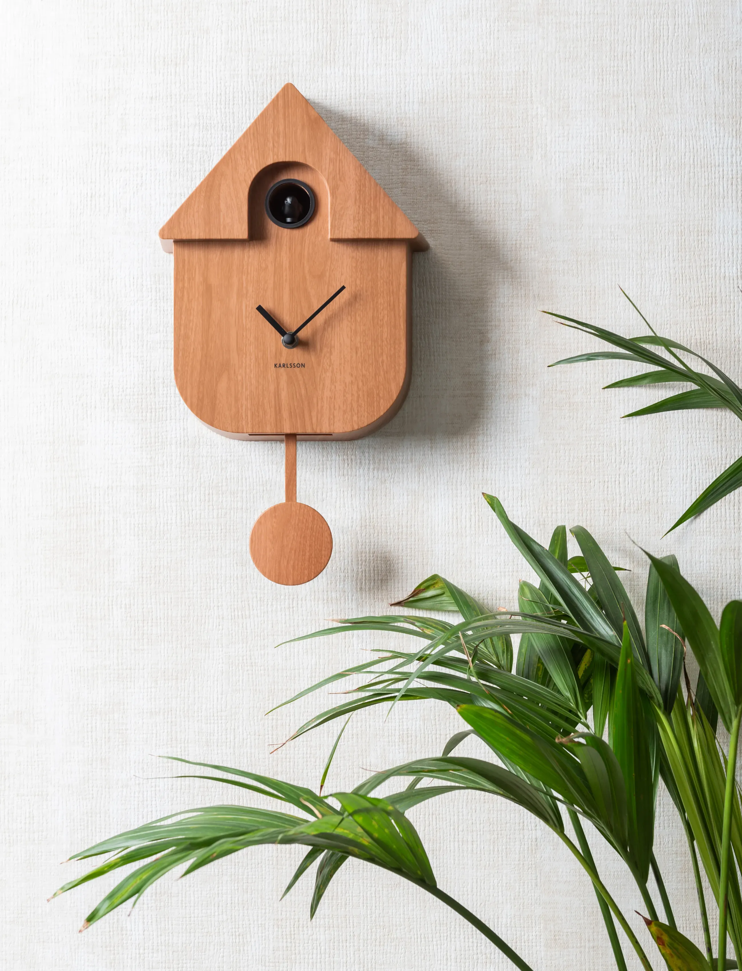 KARLSSON - Wall clock Modern Cuckoo dark wood print - dark wood - 0