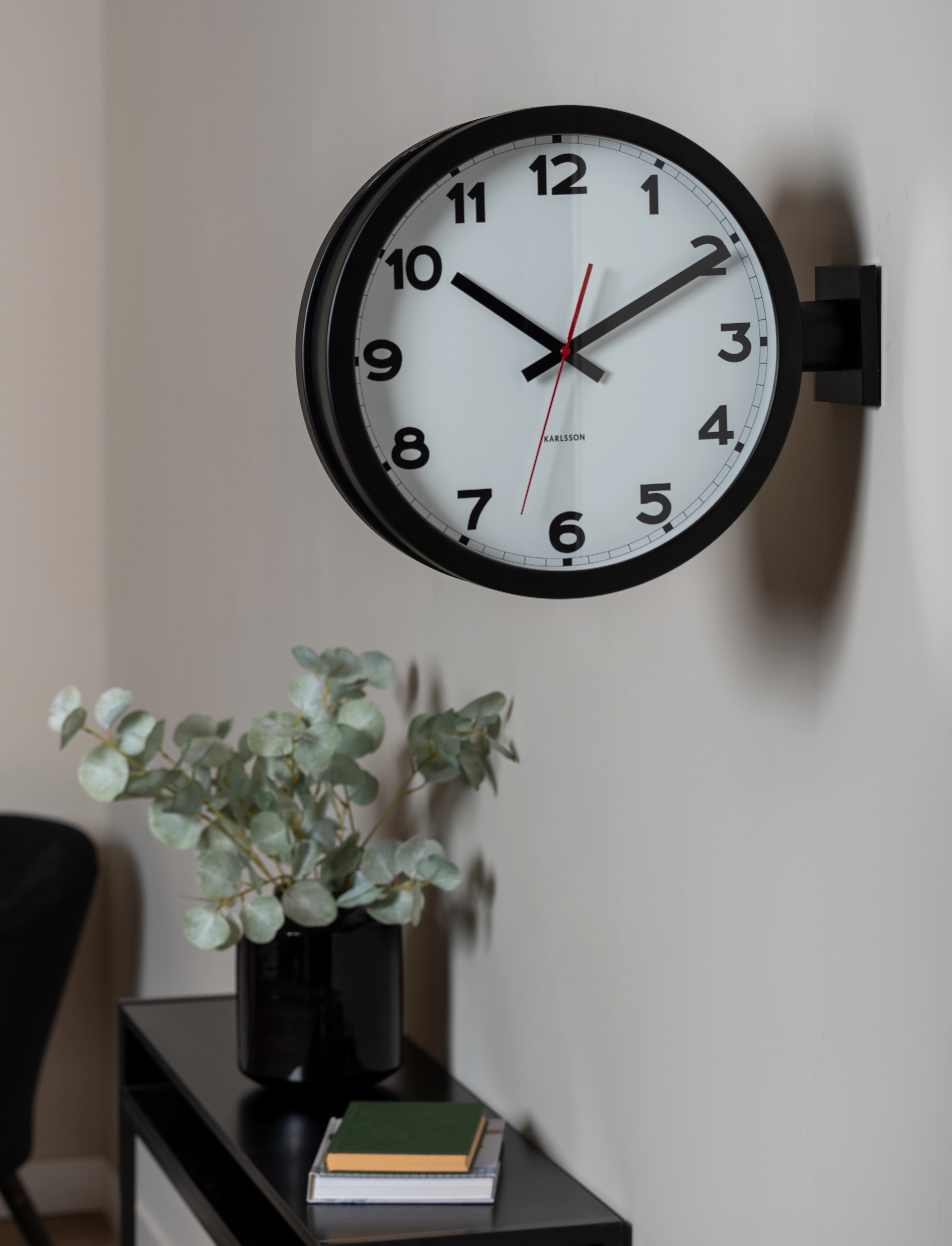 KARLSSON Wall Clock New Classic Double Sided White, Ø38X13 cm, Watches, Weiß - Clocks, Homeware