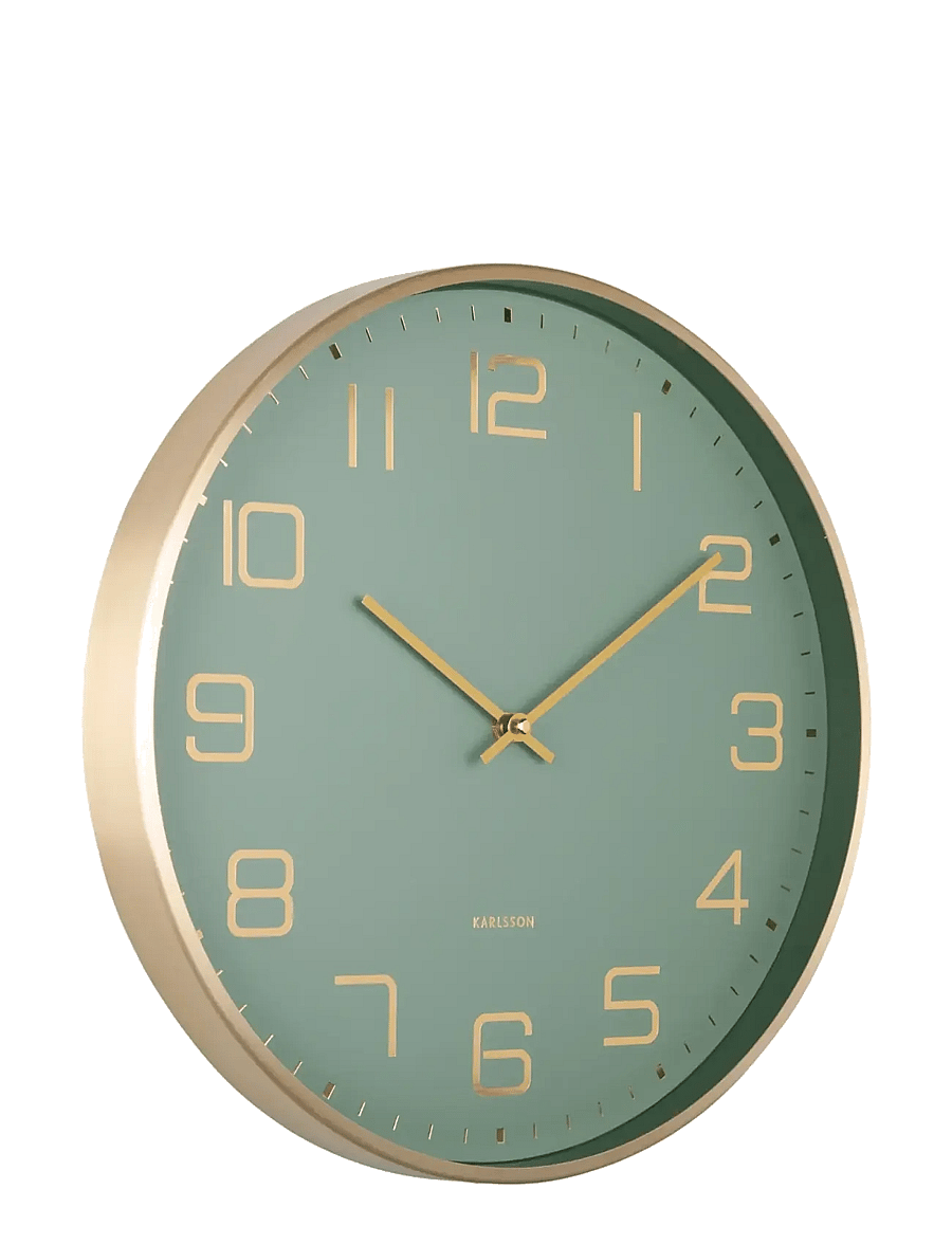 KARLSSON - Wall clock Elegance Glow white - wanduhren - jungle green - 0
