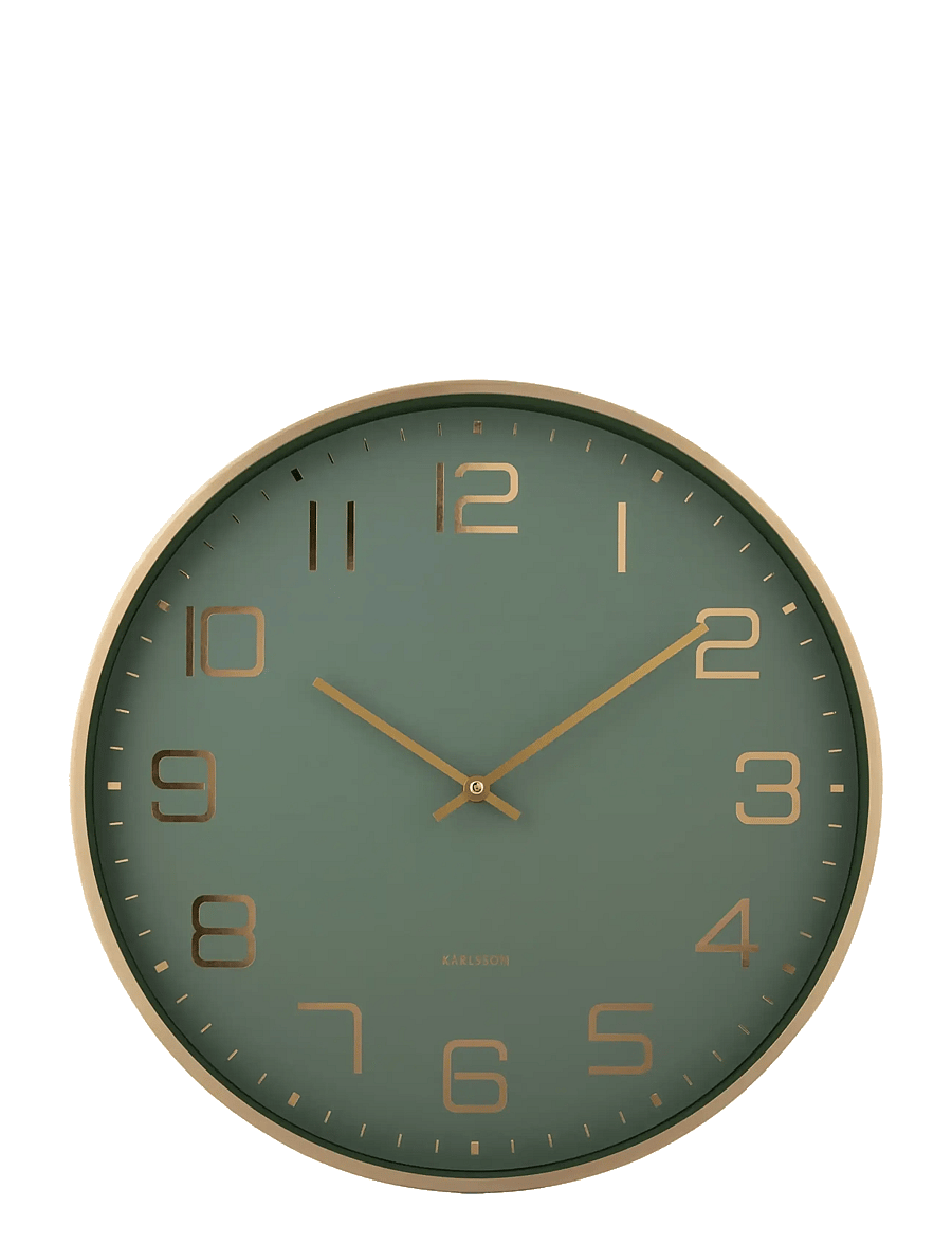 KARLSSON - Wall clock Elegance Glow white - wanduhren - jungle green - 1
