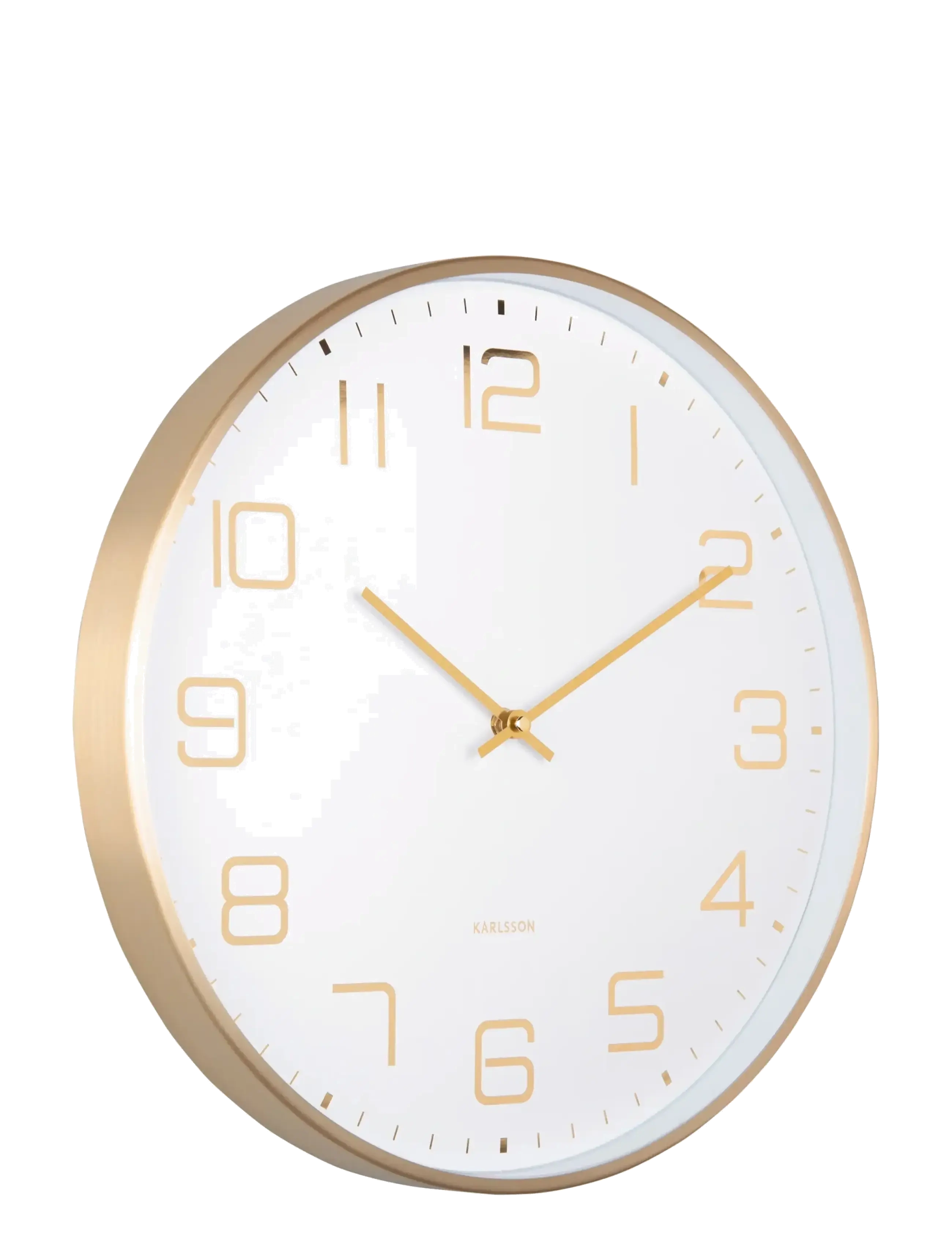KARLSSON Wall Clock Elegance Glow White, Vægur, Guld, Str: Ø 40 CM