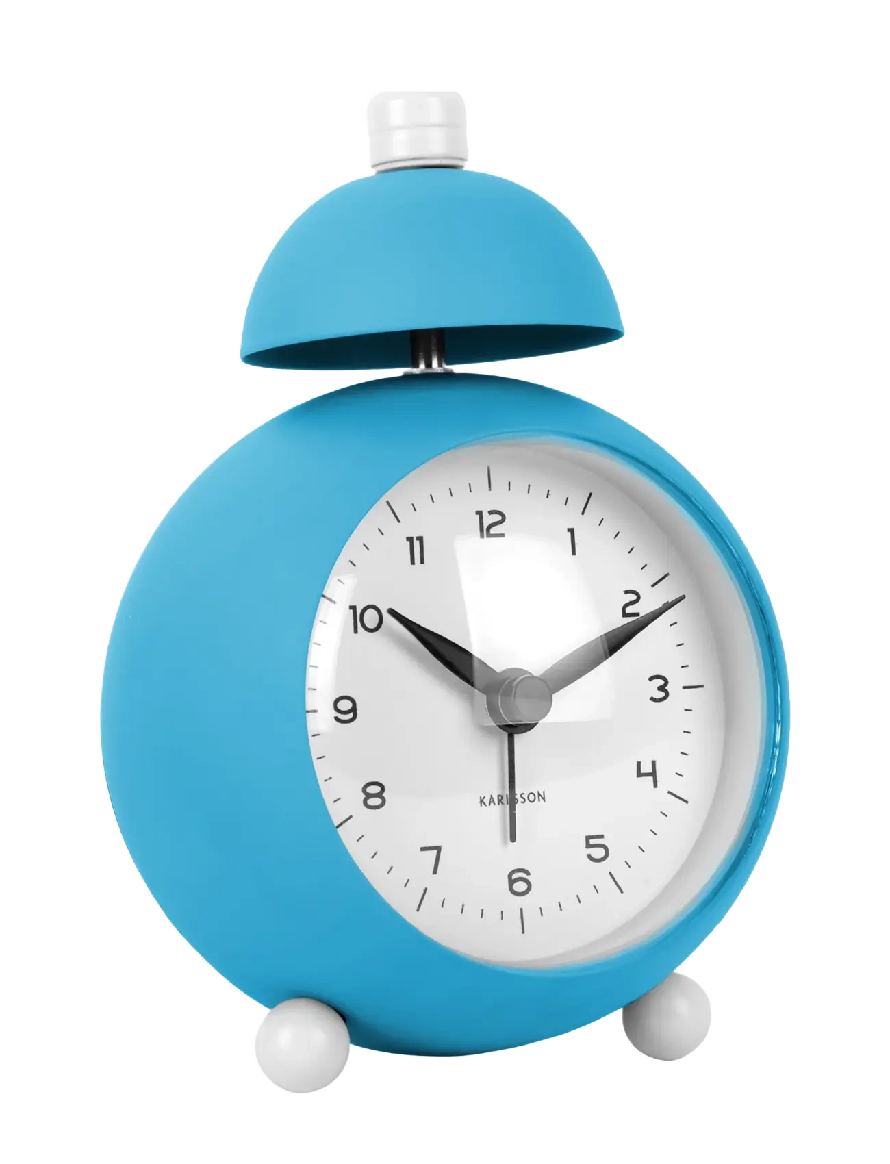 KARLSSON Alarm Clock Chaplin Metal Matt Bright Blue, Clocks, Blå, Str: H:12.7CM