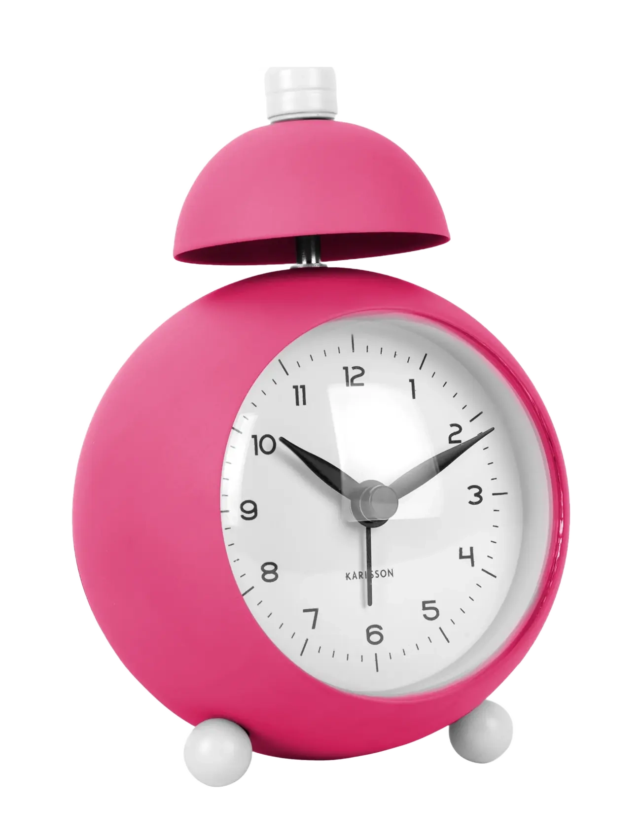 KARLSSON Alarm Clock Chaplin Metal Matt Bright Pink, Clocks, Pink, Str: H:12.7CM