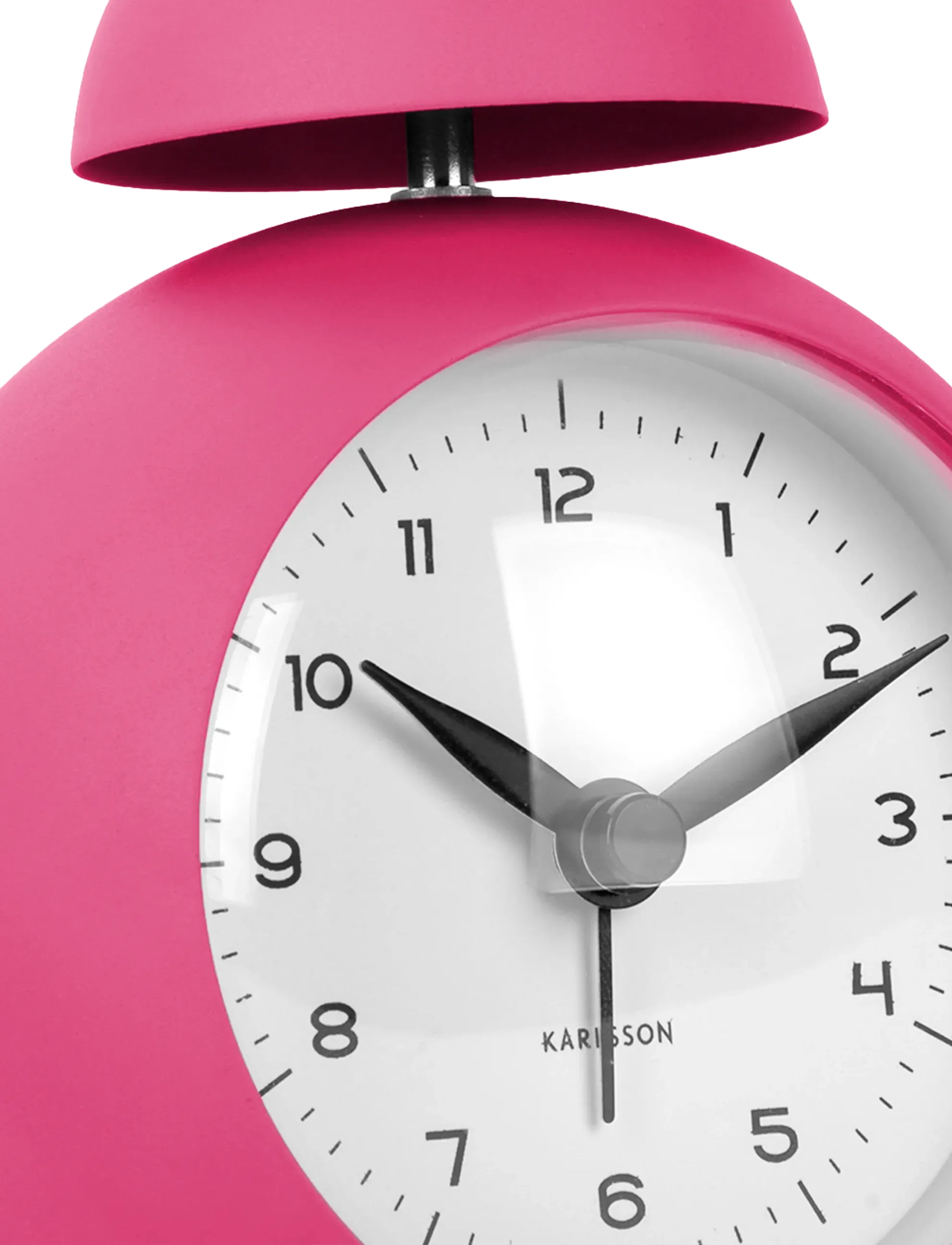 KARLSSON - Alarm clock Chaplin metal matt bright pink - clocks - pink - 1