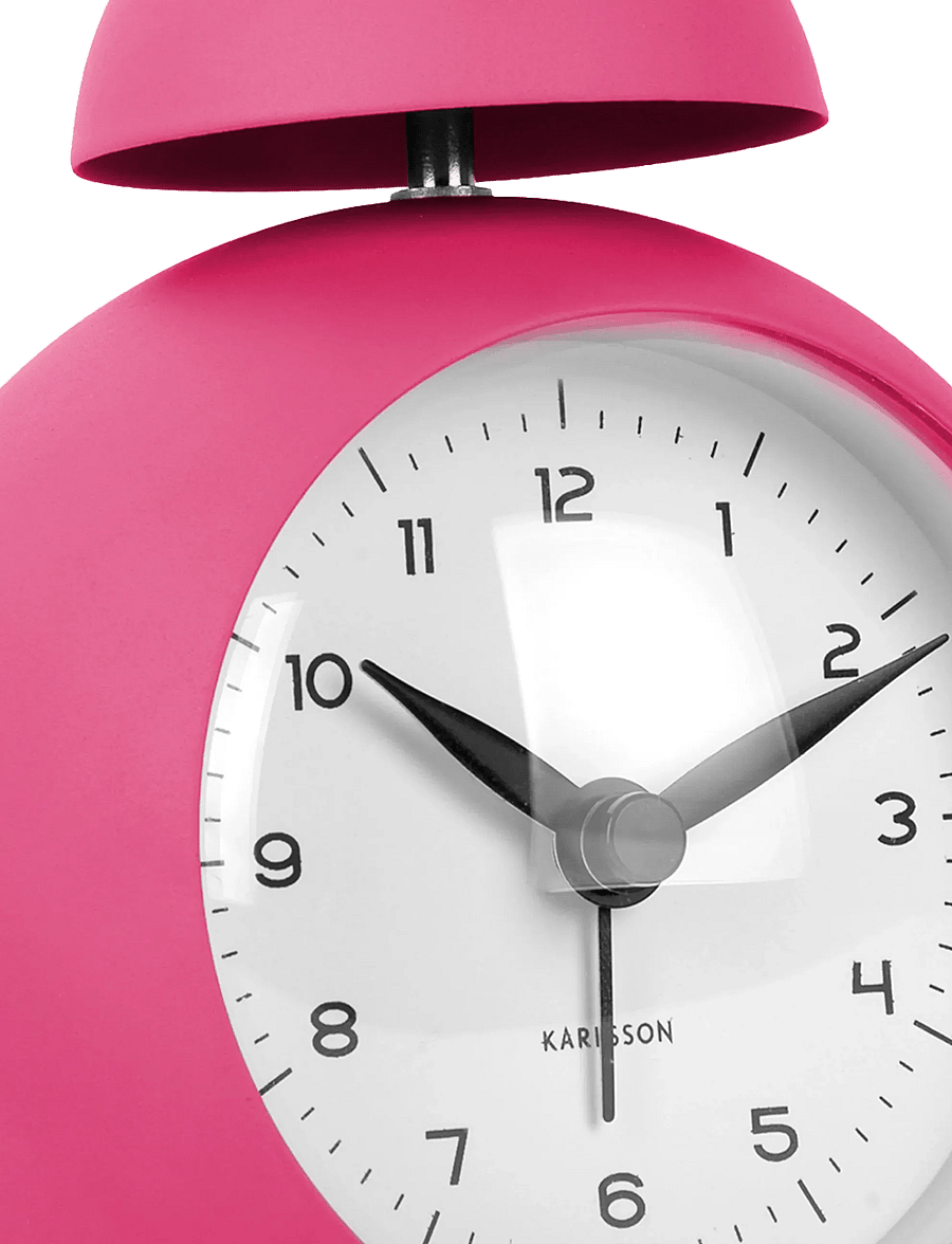 KARLSSON - Alarm clock Chaplin metal matt bright pink - uhren - pink - 1