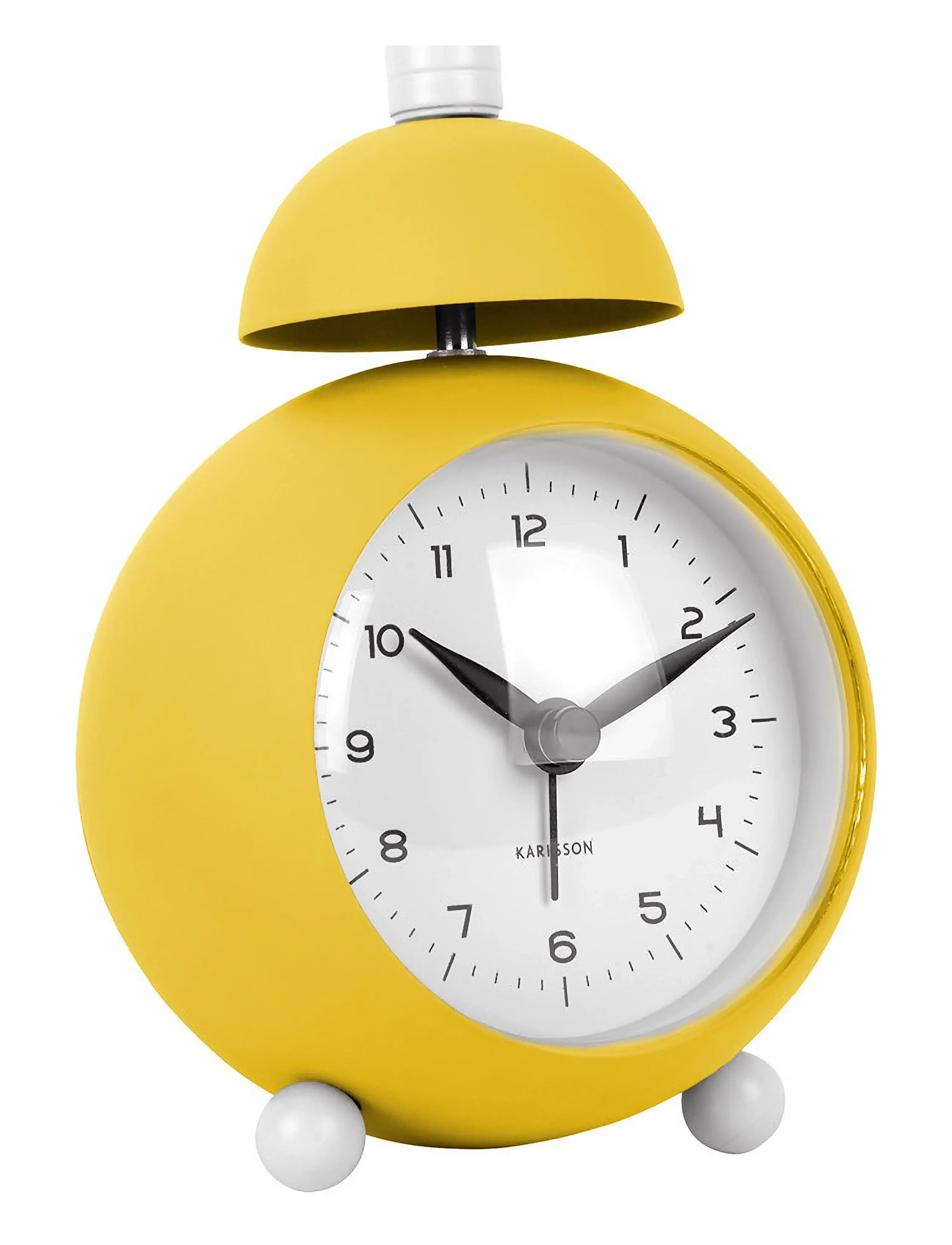 KARLSSON Alarm Clock Chaplin Metal Matt Bright Yellow, Clocks, Gul, Str: H:12.7CM