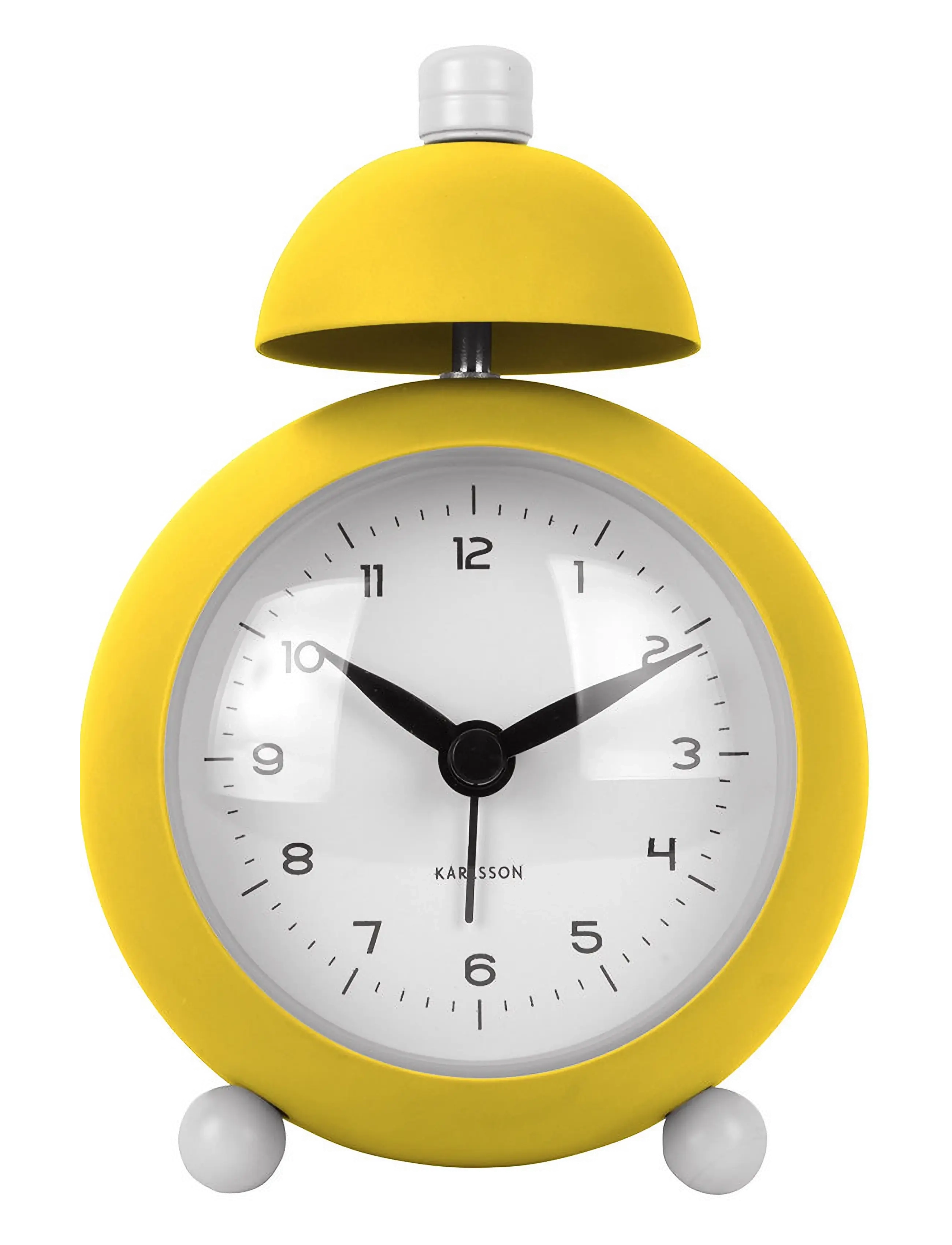 KARLSSON - Alarm clock Chaplin metal matt bright yellow - klockor - yellow - 2