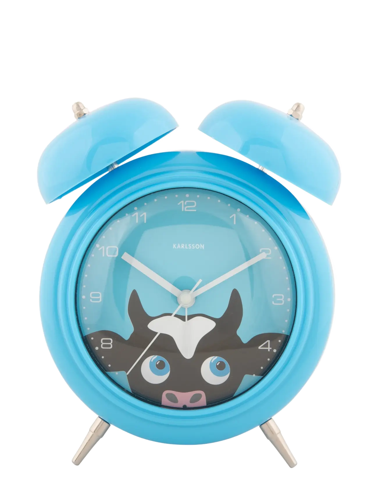 KARLSSON Alarm Clock Peekaboo Cow Blue, Clocks, Blå, Str: H:18.2CM