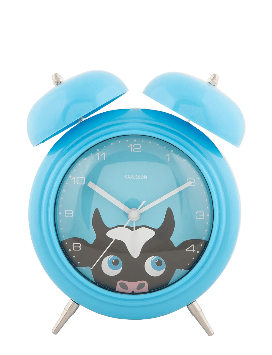 KARLSSON - Alarm clock Peekaboo Cow blue - kellad - blue - 0