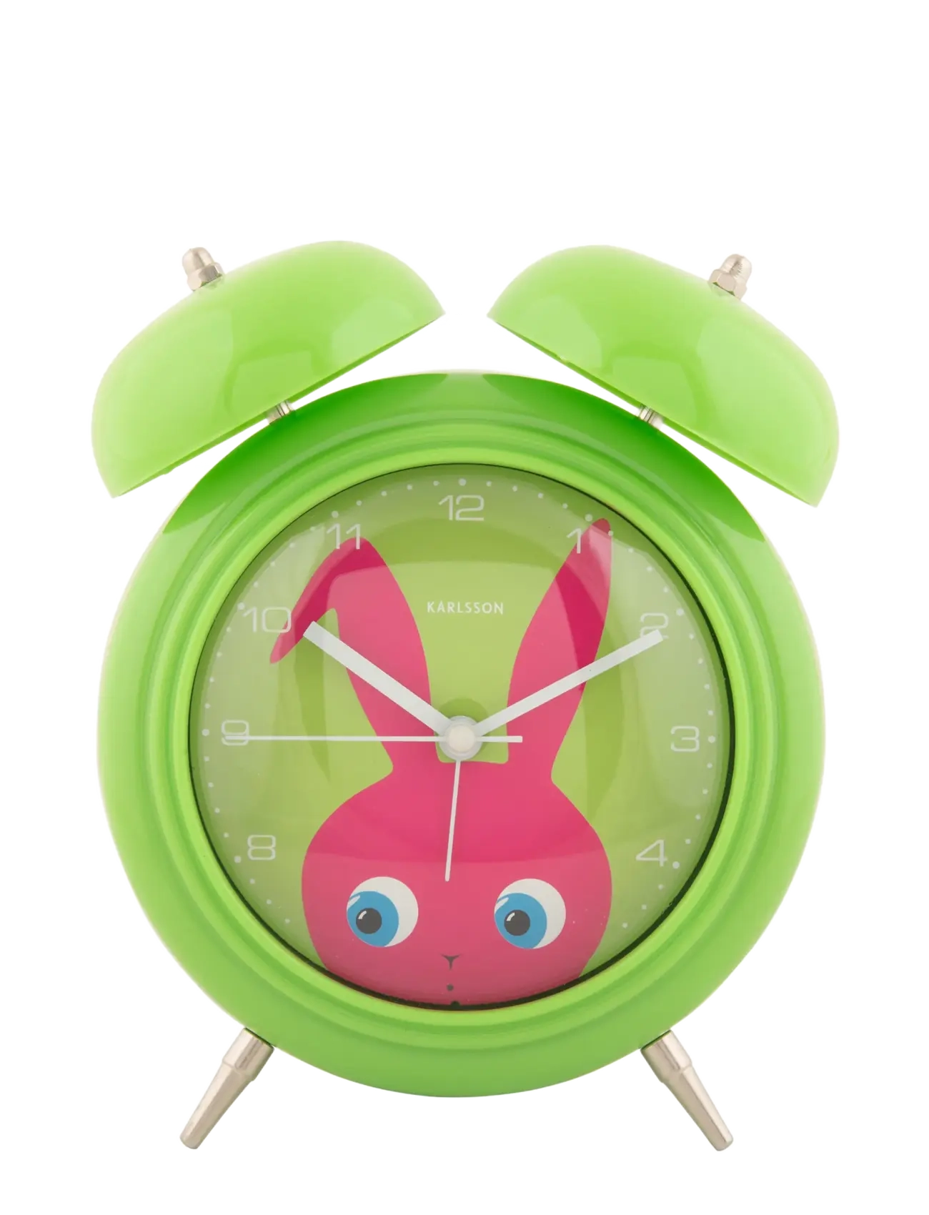 KARLSSON Alarm Clock Peekaboo Bunny Dark Green, Clocks, Grøn, Str: H:18.2CM