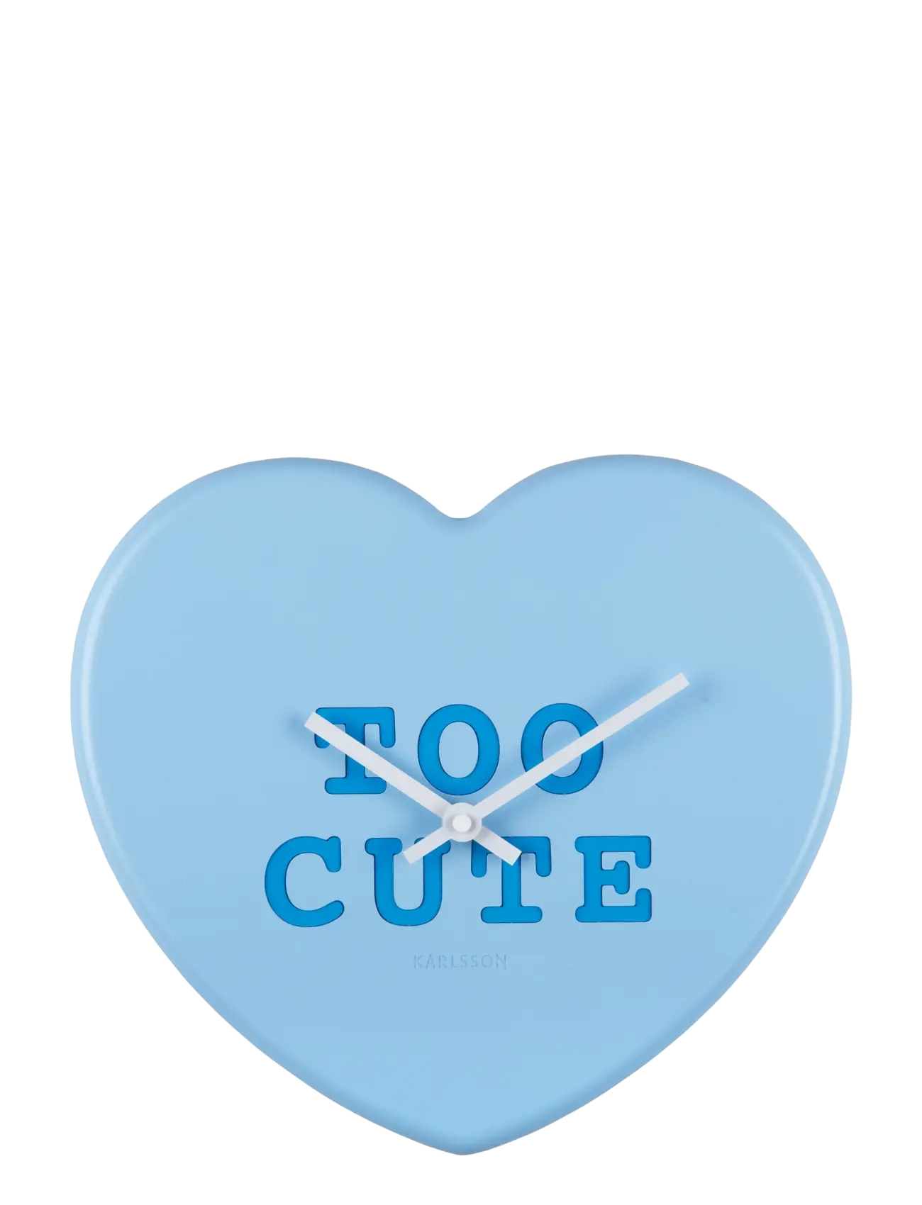 KARLSSON Wall Clock Heart Candy Soft Blue, Clocks, Blå, Str: H:27CM