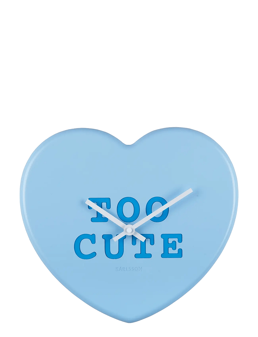 KARLSSON - Wall clock Heart Candy soft blue - klockor - blue - 0
