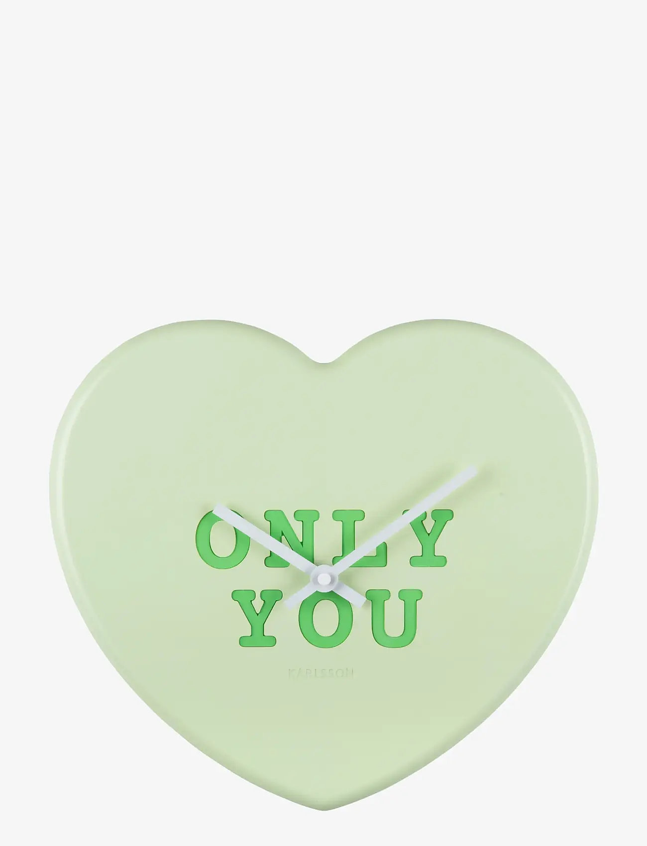 KARLSSON - Wall clock Heart Candy soft green - klockor - green - 0