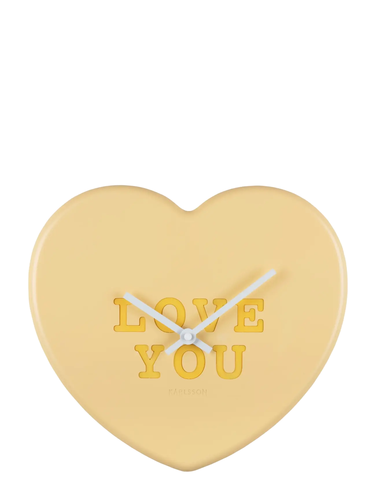 KARLSSON Wall Clock Heart Candy Soft Yellow, Clocks, Gul, Str: H:27CM
