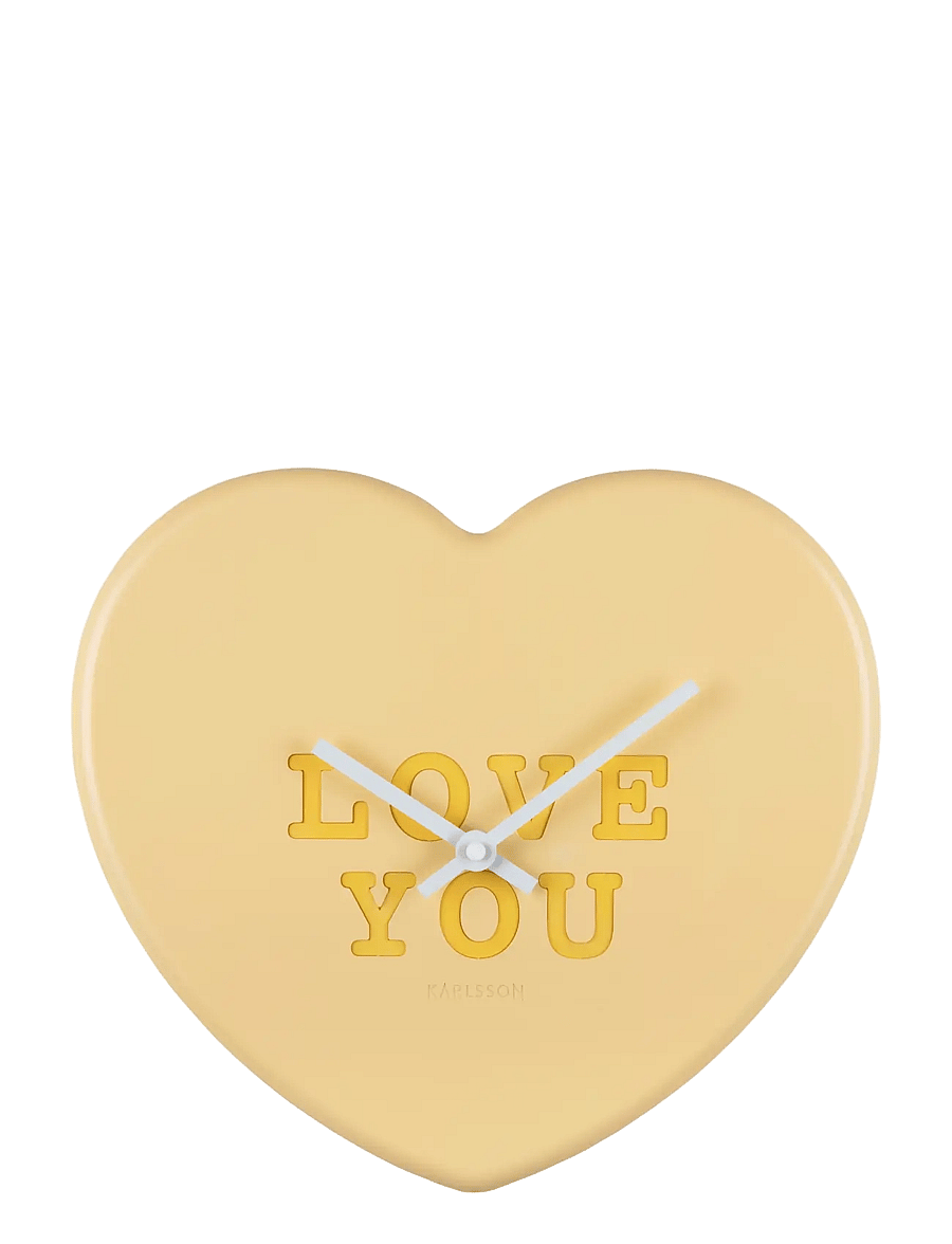 KARLSSON - Wall clock Heart Candy soft yellow - pulksteņi - yellow - 0
