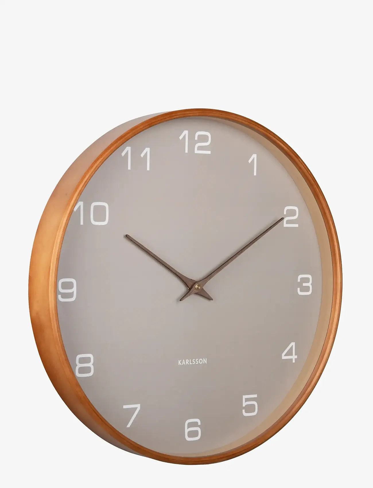 KARLSSON - Wall clock Acento wood light grey - køb efter pris - light grey - 0