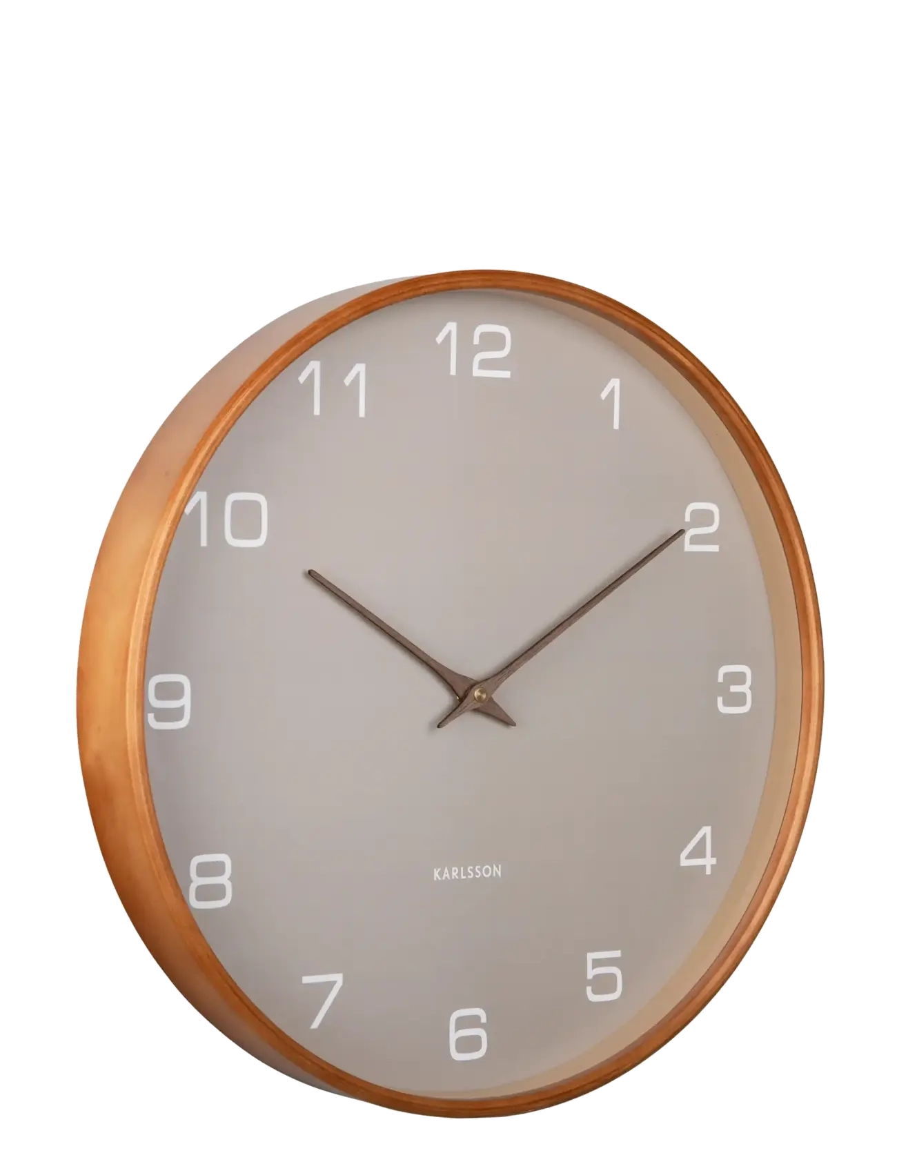 KARLSSON Wall clock Acento wood light grey - KARLSSON - LIGHT GREY / brown