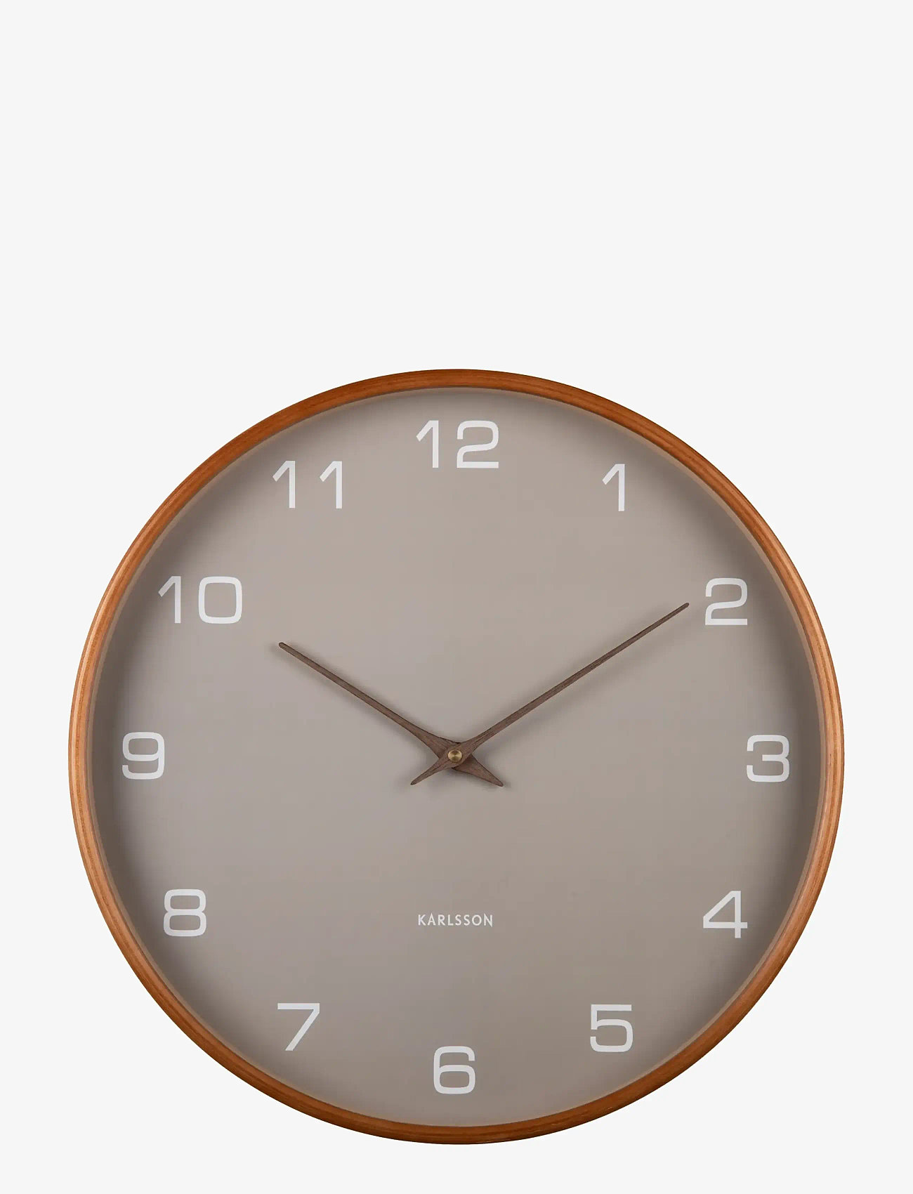 KARLSSON - Wall clock Acento wood light grey - køb efter pris - light grey - 1