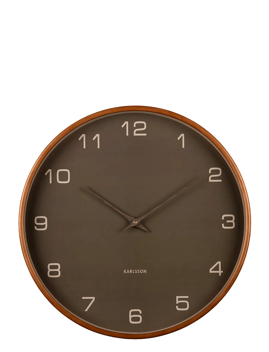 KARLSSON - Wall clock Acento wood light grey - wanduhren - moss green - 2