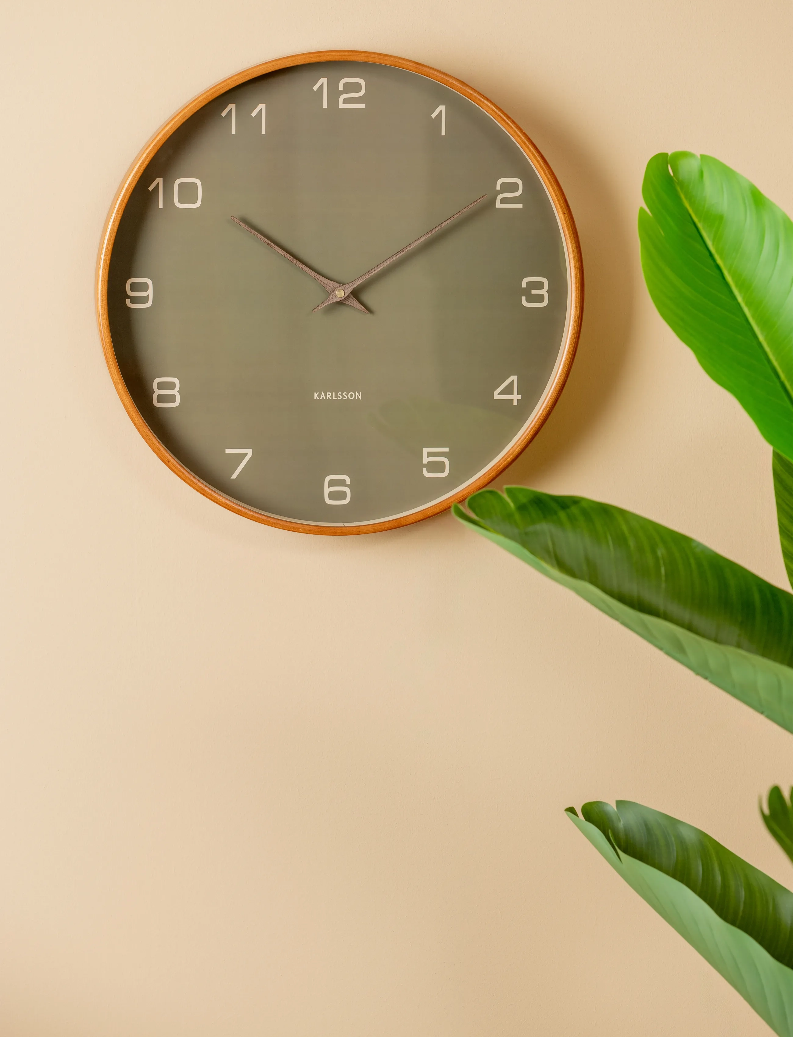KARLSSON Wall Clock Acento Wood White, Ø 40 cm, Watches, Braun - Clocks, Homeware