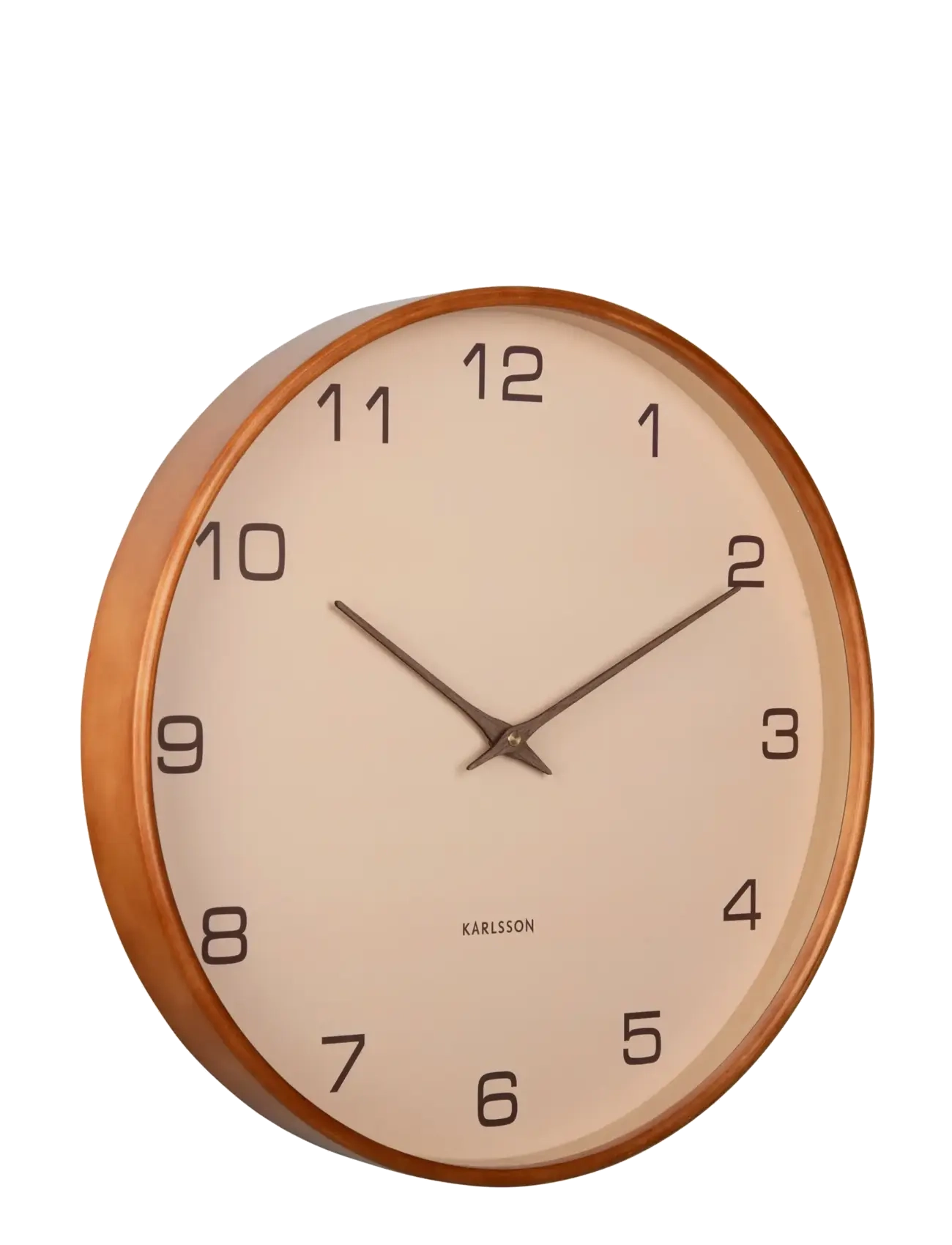 KARLSSON Wall Clock Acento Wood White, Vægur, Beige, Str: Ø 40 CM