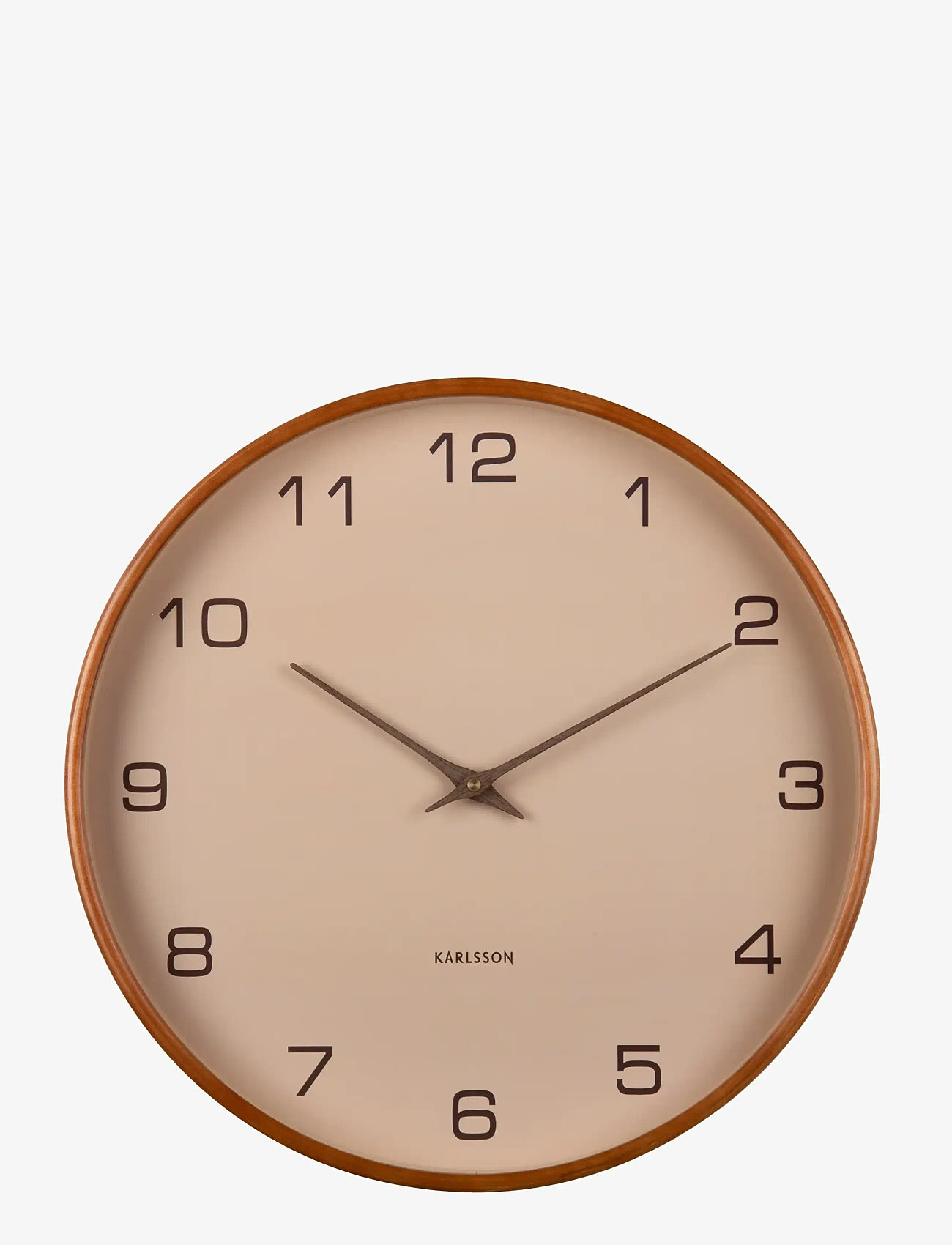 KARLSSON - Wall clock Acento wood light grey - køb efter pris - sand brown - 1
