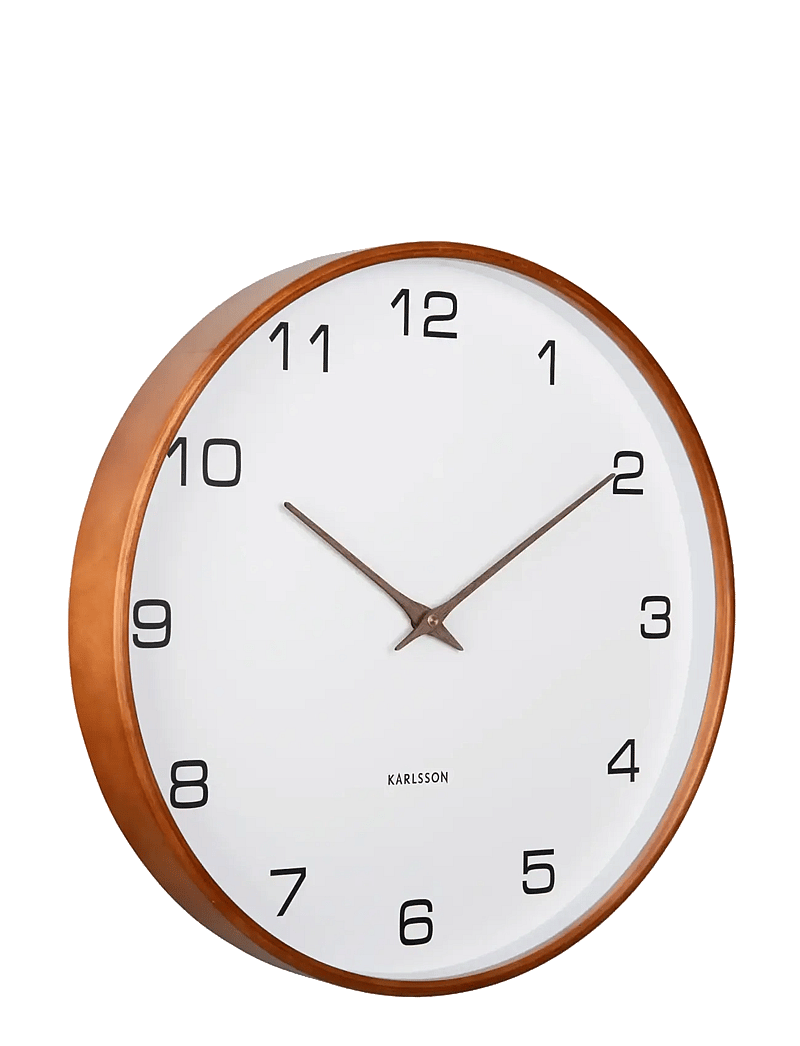 KARLSSON - Wall clock Acento wood light grey - wanduhren - white - 0