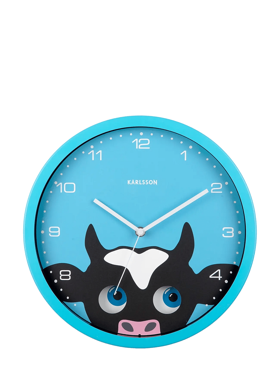 KARLSSON - Wall clock Peekaboo Cow blue - uhren - blue - 0