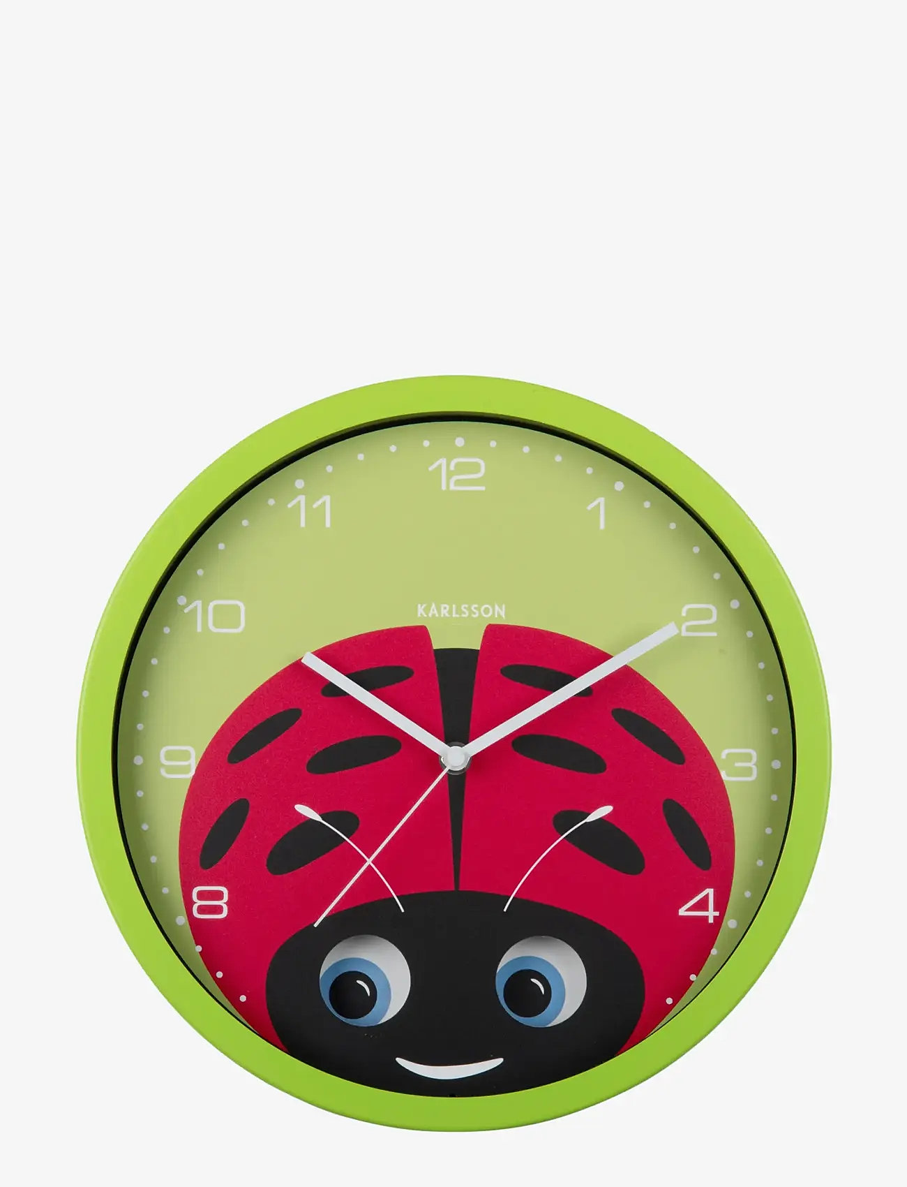 KARLSSON - Wall clock Peekaboo Ladybug green - børn - green - 0