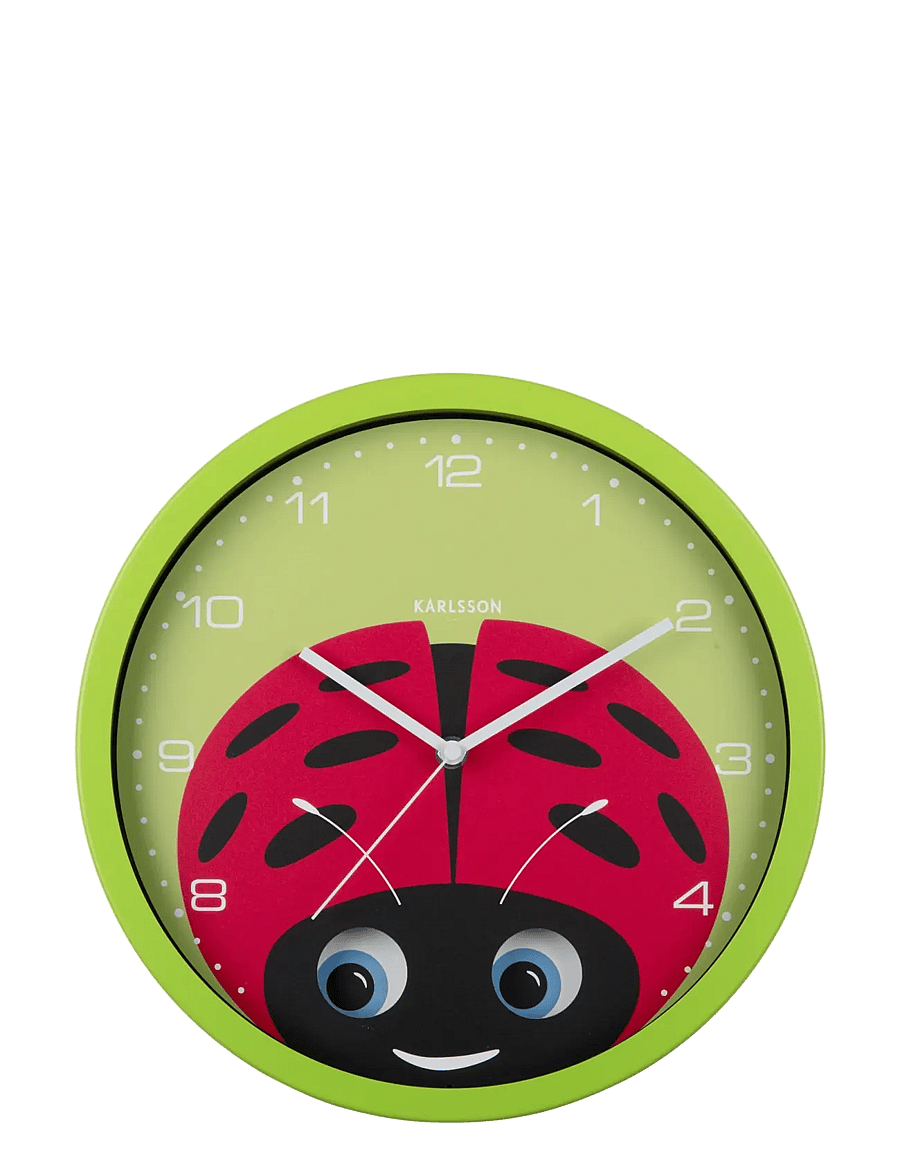 KARLSSON - Wall clock Peekaboo Ladybug green - uhren - green - 0