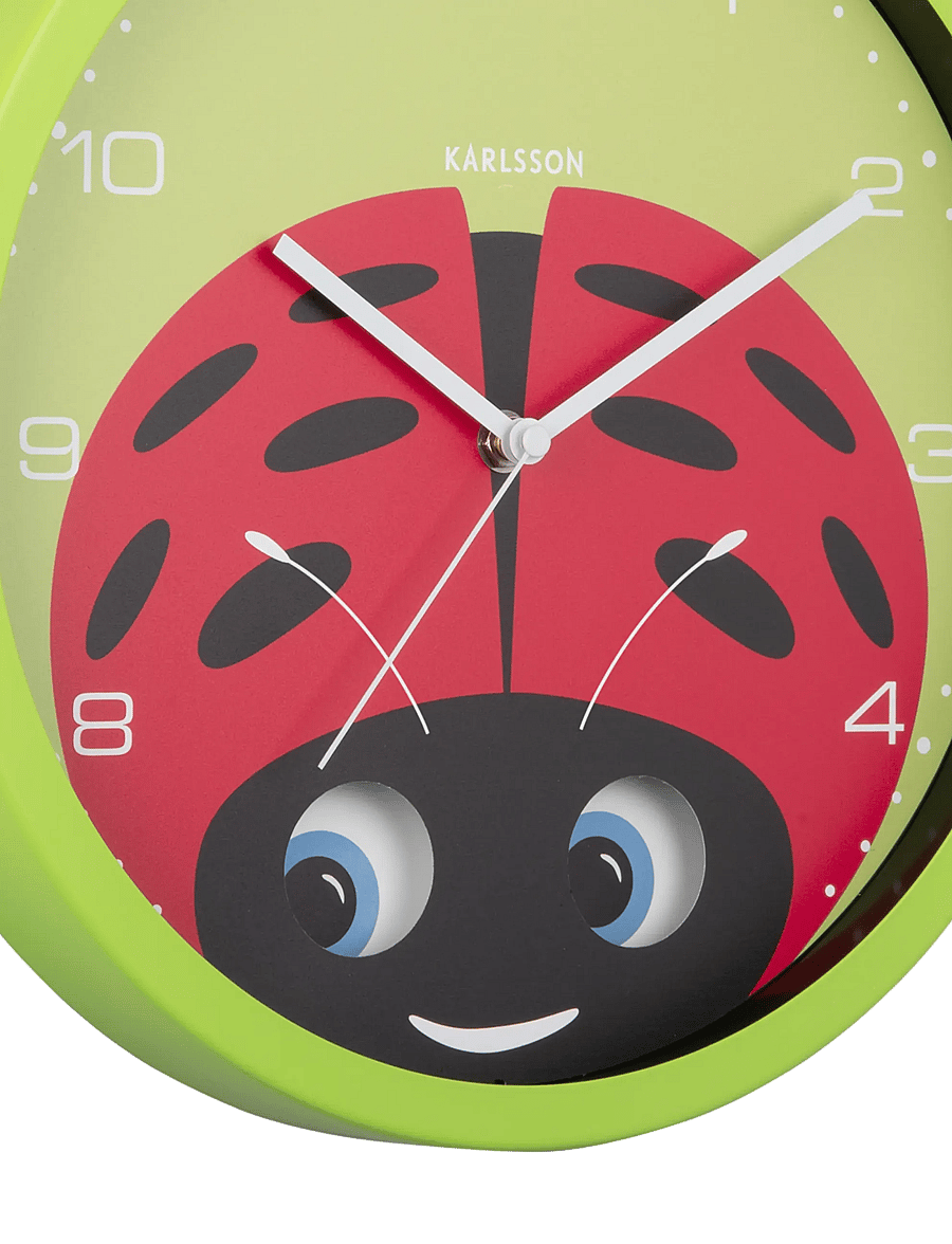 KARLSSON - Wall clock Peekaboo Ladybug green - uhren - green - 2